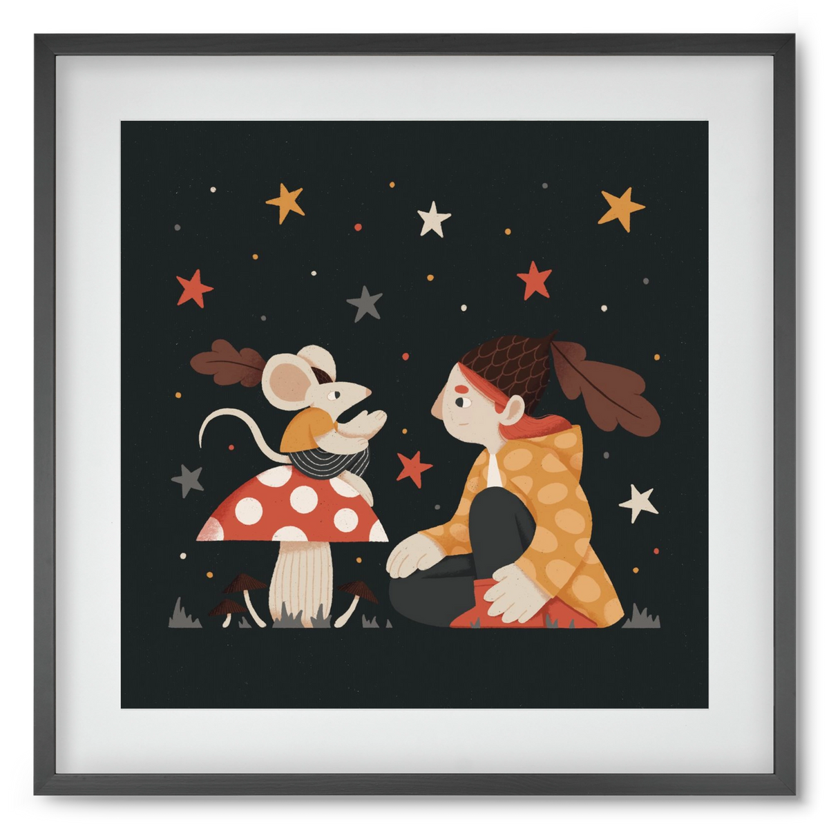 Mese, 50x50 cm (40x40 cm), Fekete keret, paszpartuval