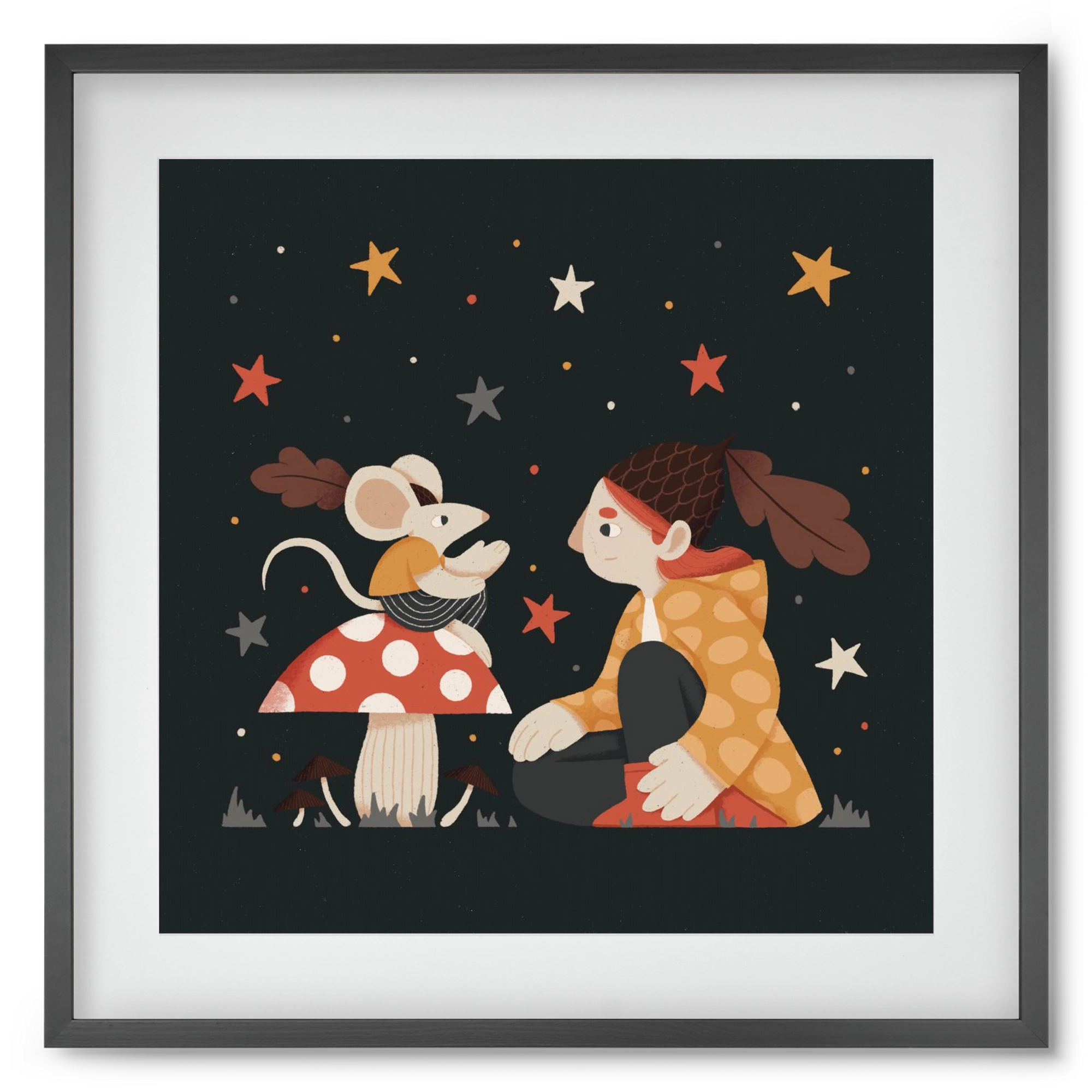 Mese, 50x50 cm (40x40 cm), Fekete keret, paszpartuval