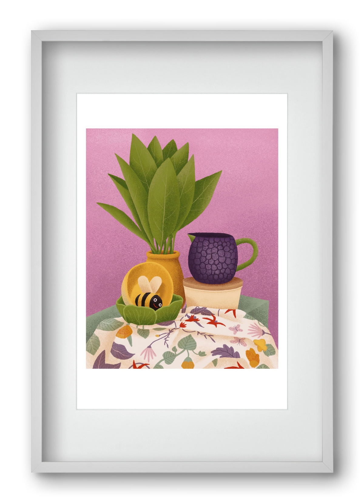 Csendélet, 40x60 cm (30x45 cm), Fehér keret, paszpartuval