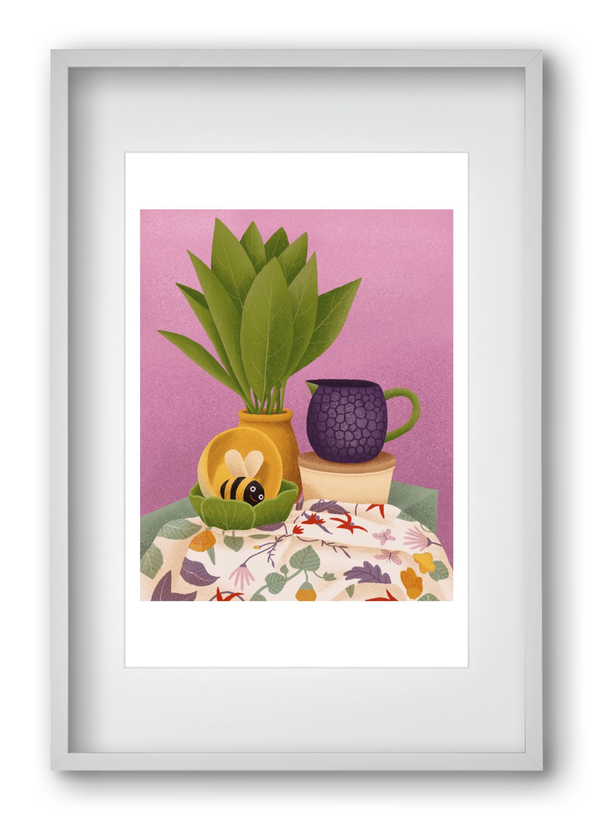 Csendélet, 40x60 cm (30x45 cm), Fehér keret, paszpartuval