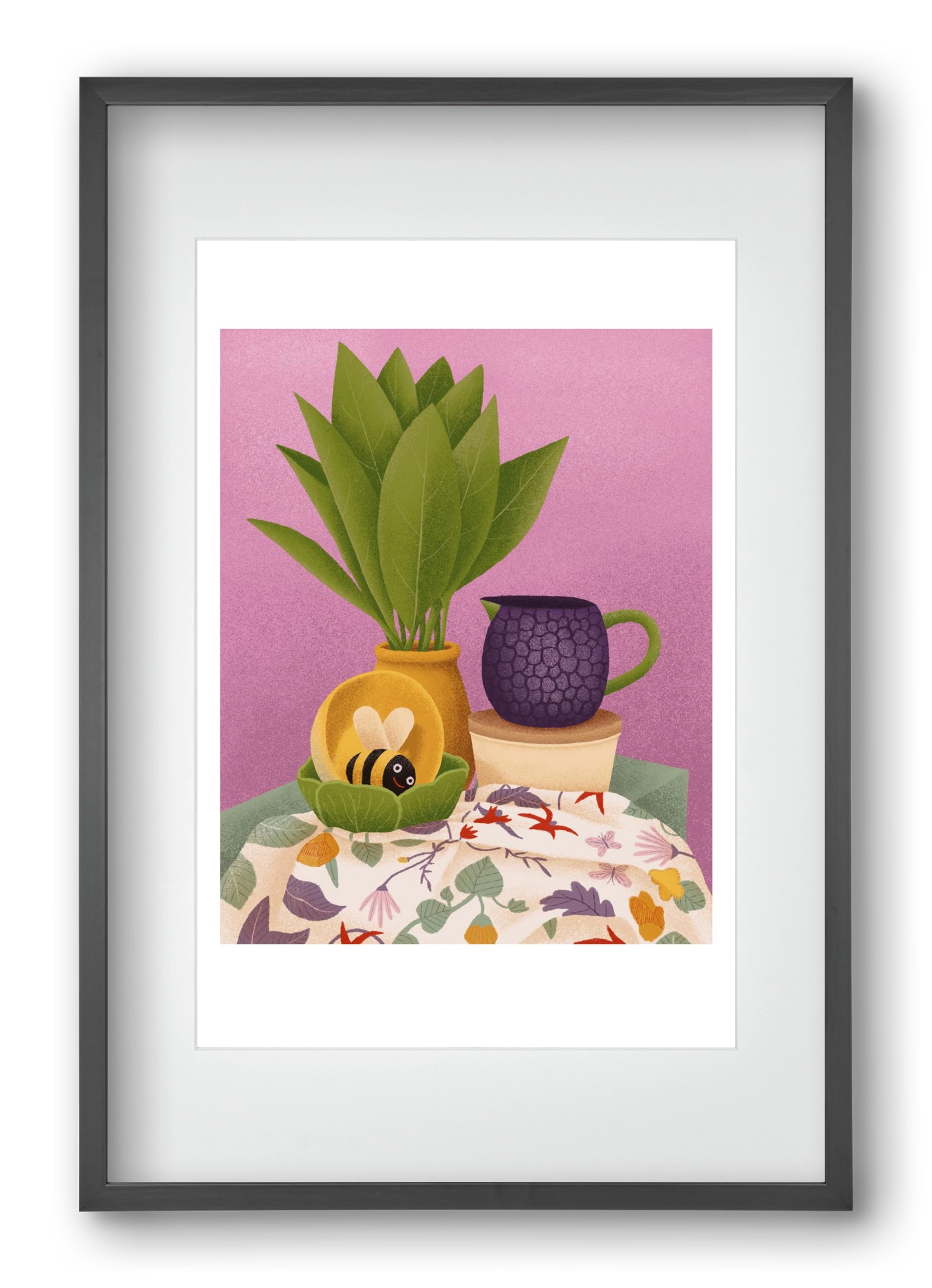 Csendélet, 40x60 cm (30x45 cm), Fekete keret, paszpartuval