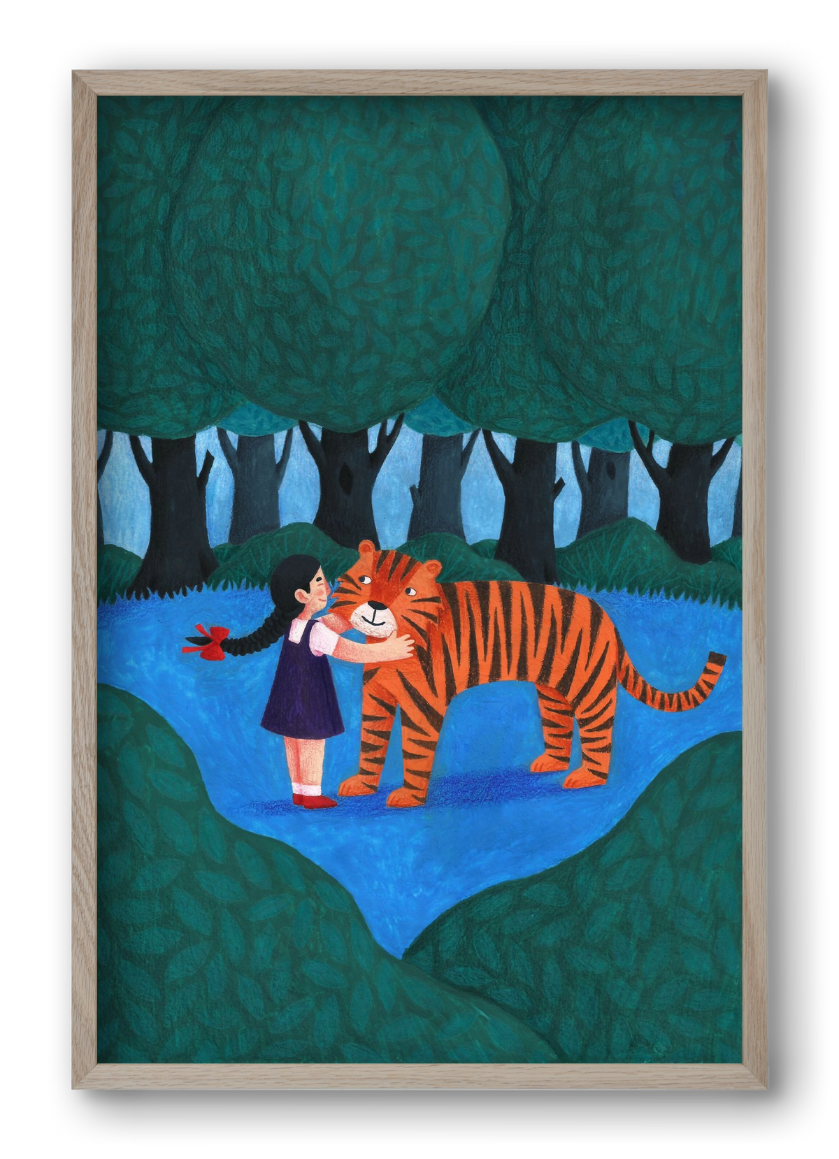 A kislány, aki mindenkit szeretett - Tigris, 40x60 cm (40x60 cm), Tölgy keret