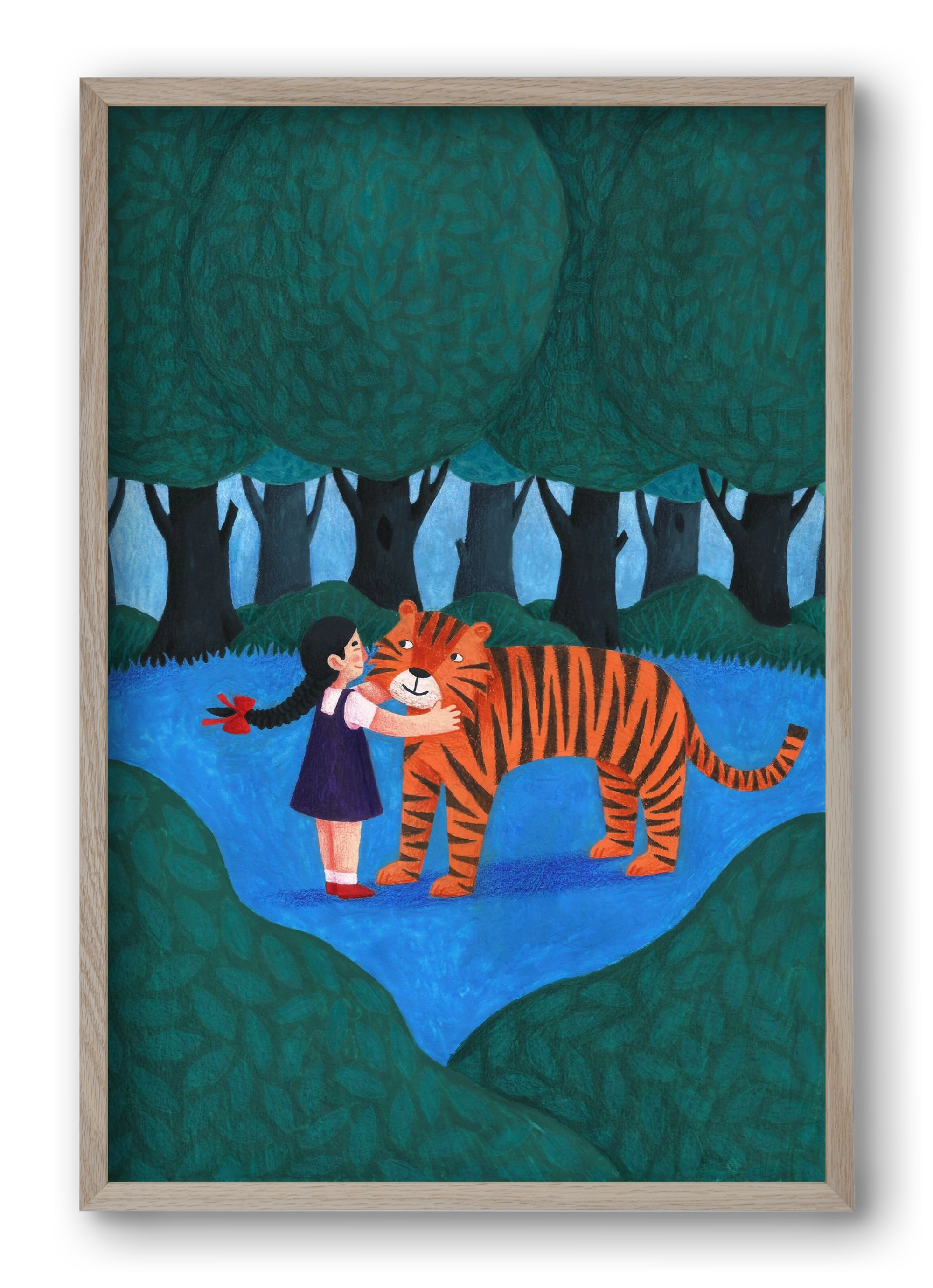 A kislány, aki mindenkit szeretett - Tigris, 40x60 cm (40x60 cm), Tölgy keret