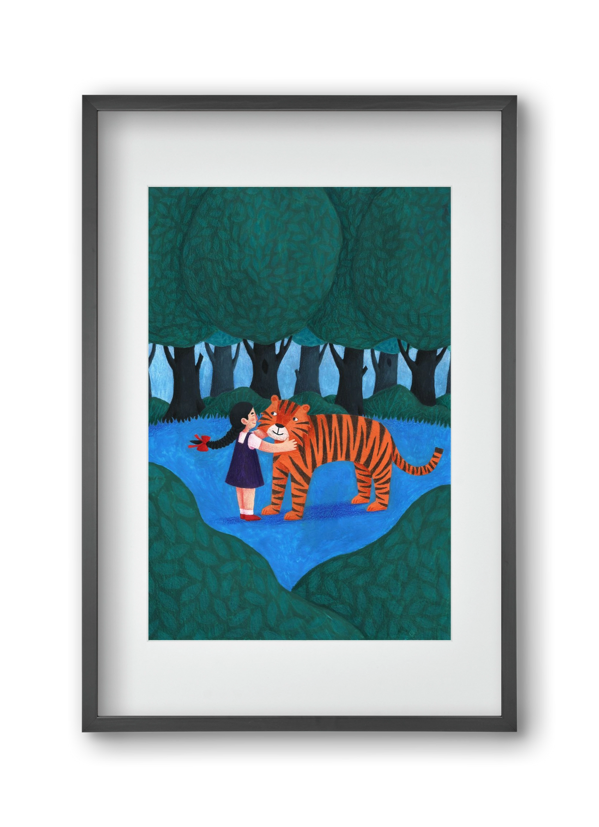 A kislány, aki mindenkit szeretett - Tigris, 30x45 cm (20x30 cm), Fekete keret, paszpartuval