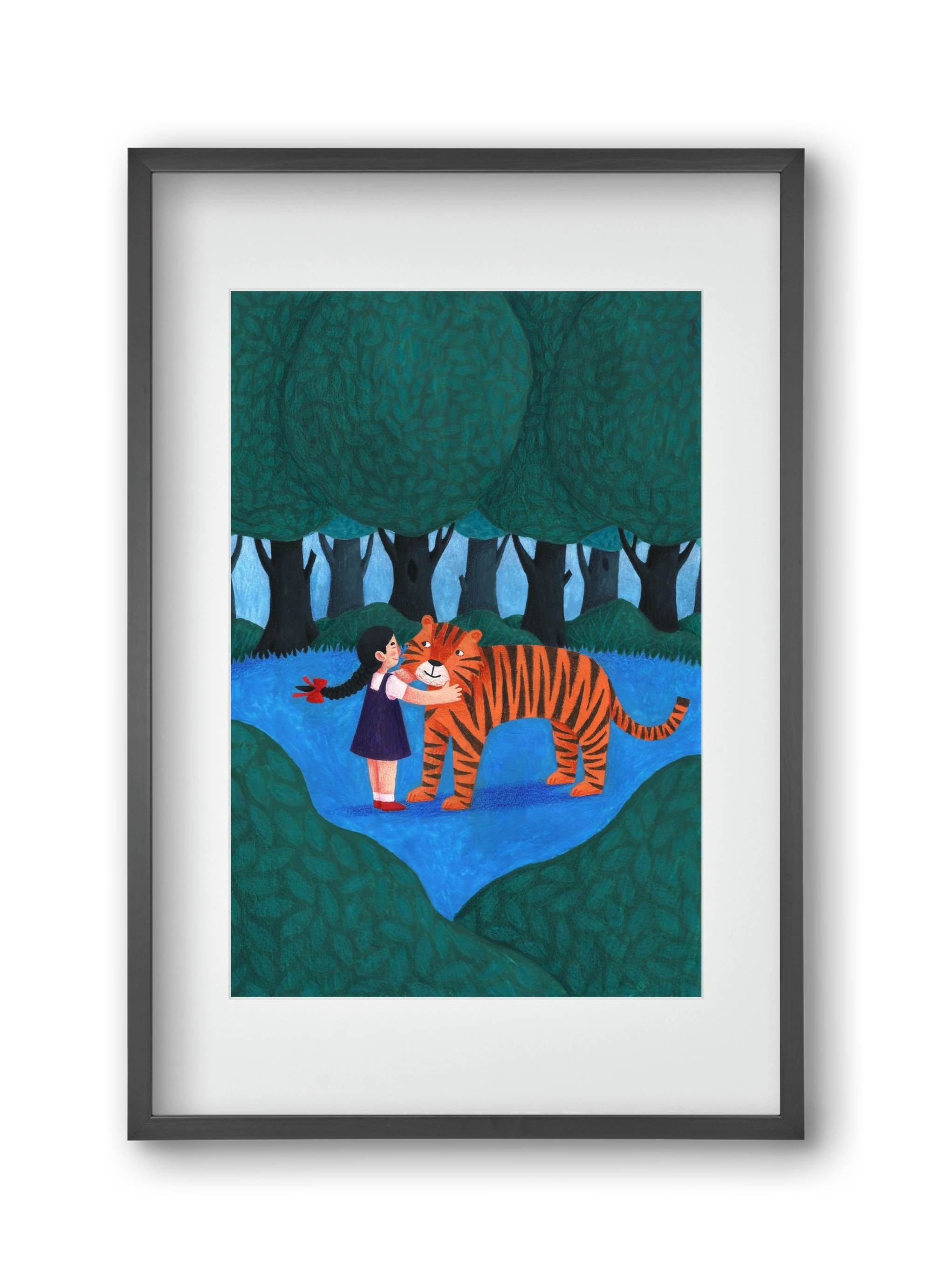 A kislány, aki mindenkit szeretett - Tigris, 30x45 cm (20x30 cm), Fekete keret, paszpartuval