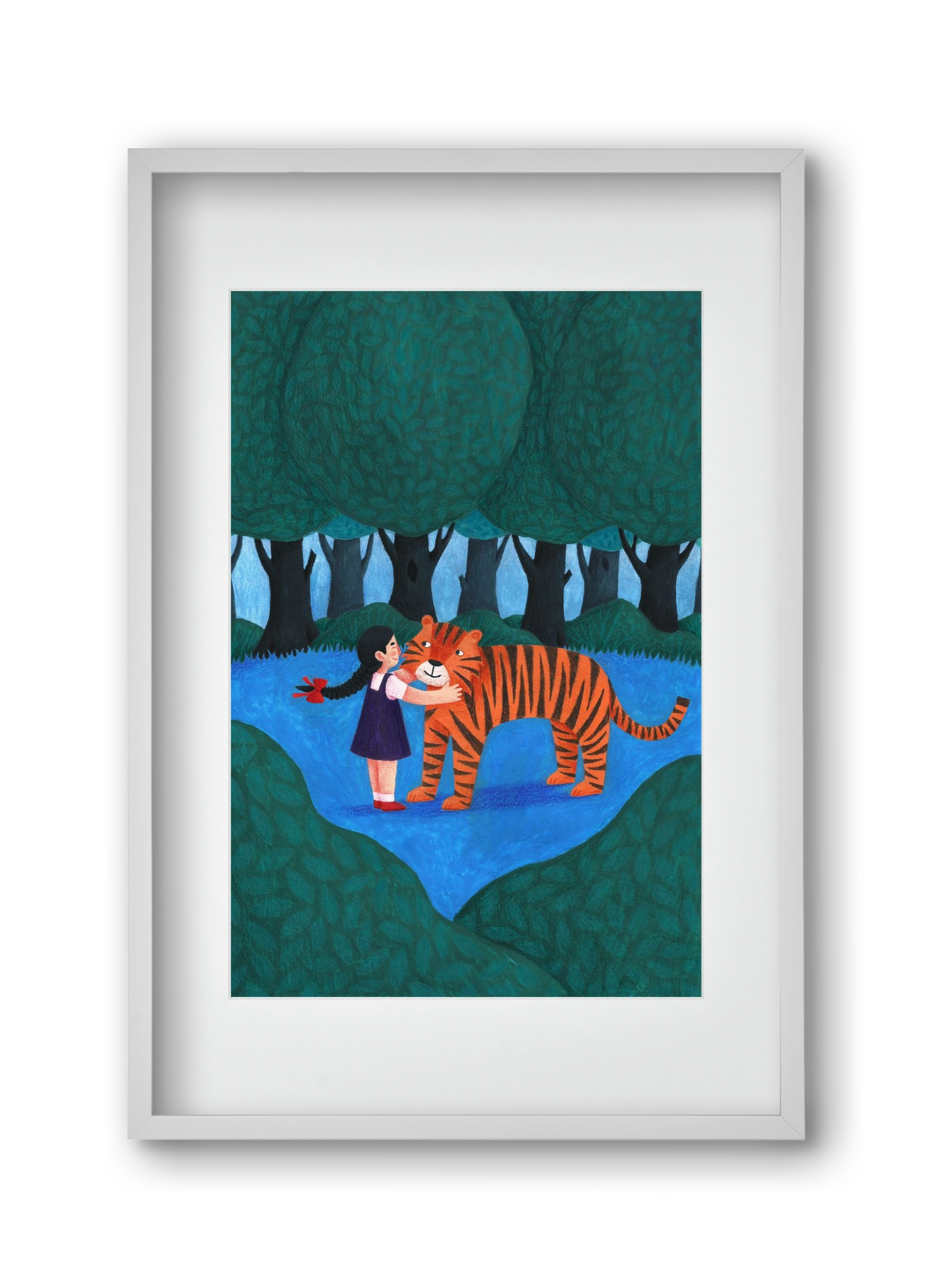 A kislány, aki mindenkit szeretett - Tigris, 30x45 cm (20x30 cm), Fehér keret, paszpartuval