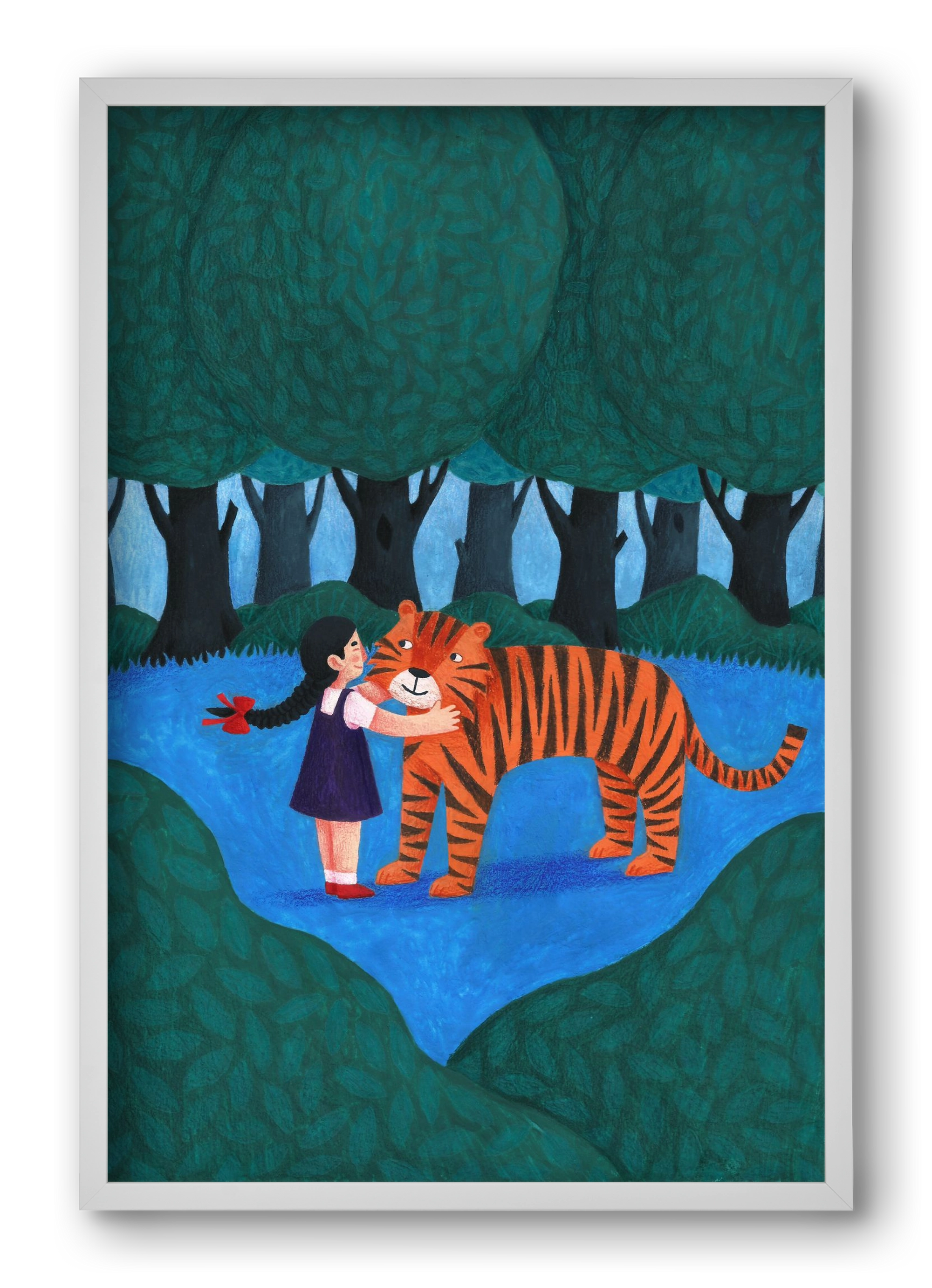 A kislány, aki mindenkit szeretett - Tigris, 40x60 cm (40x60 cm), Fehér keret