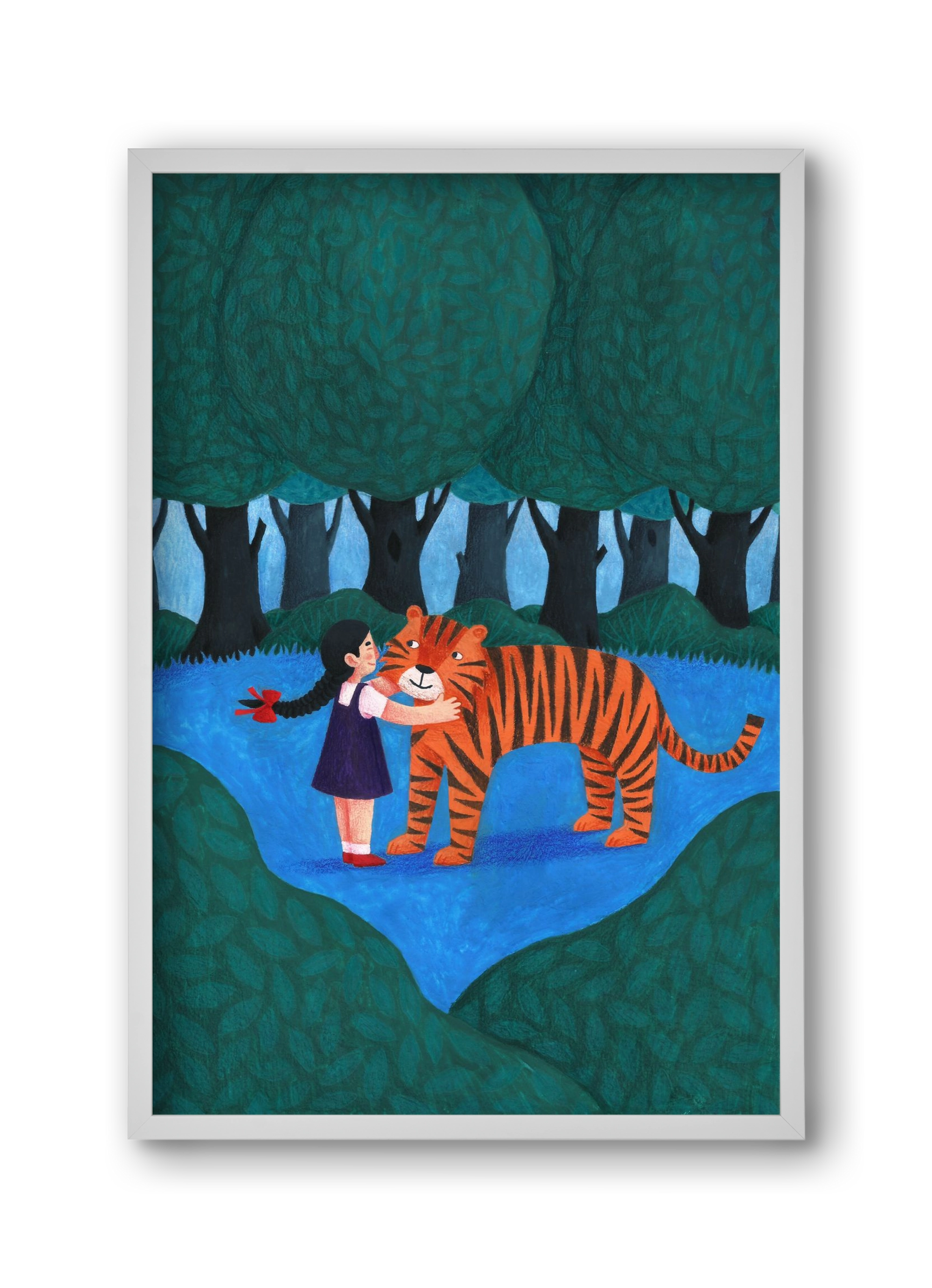 A kislány, aki mindenkit szeretett - Tigris, 30x45 cm (30x45 cm), Fehér keret