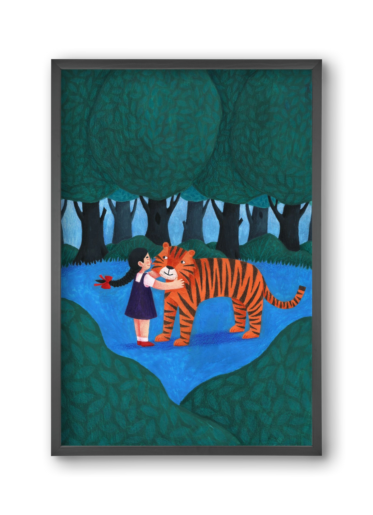 A kislány, aki mindenkit szeretett - Tigris, 30x45 cm (30x45 cm), Fekete keret