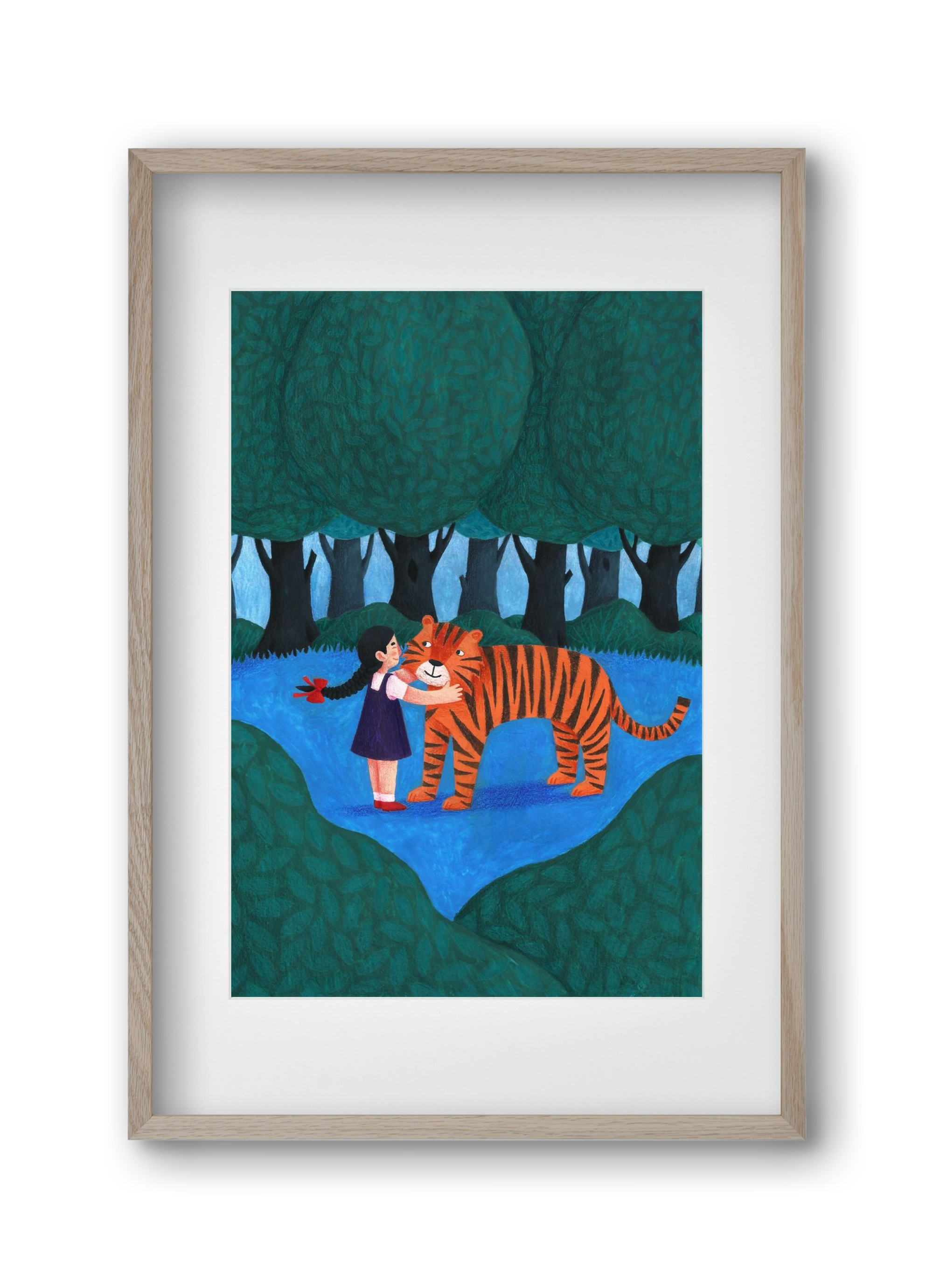 A kislány, aki mindenkit szeretett - Tigris, 30x45 cm (20x30 cm), Tölgy keret, paszpartuval