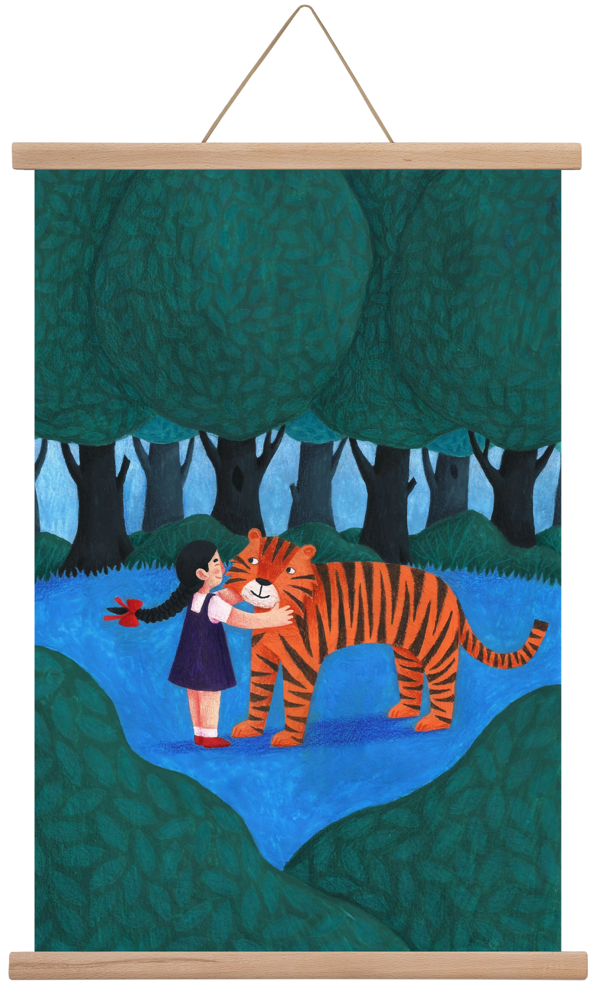 A kislány, aki mindenkit szeretett - Tigris, 40x60 cm (40x60 cm), Tölgy akasztó