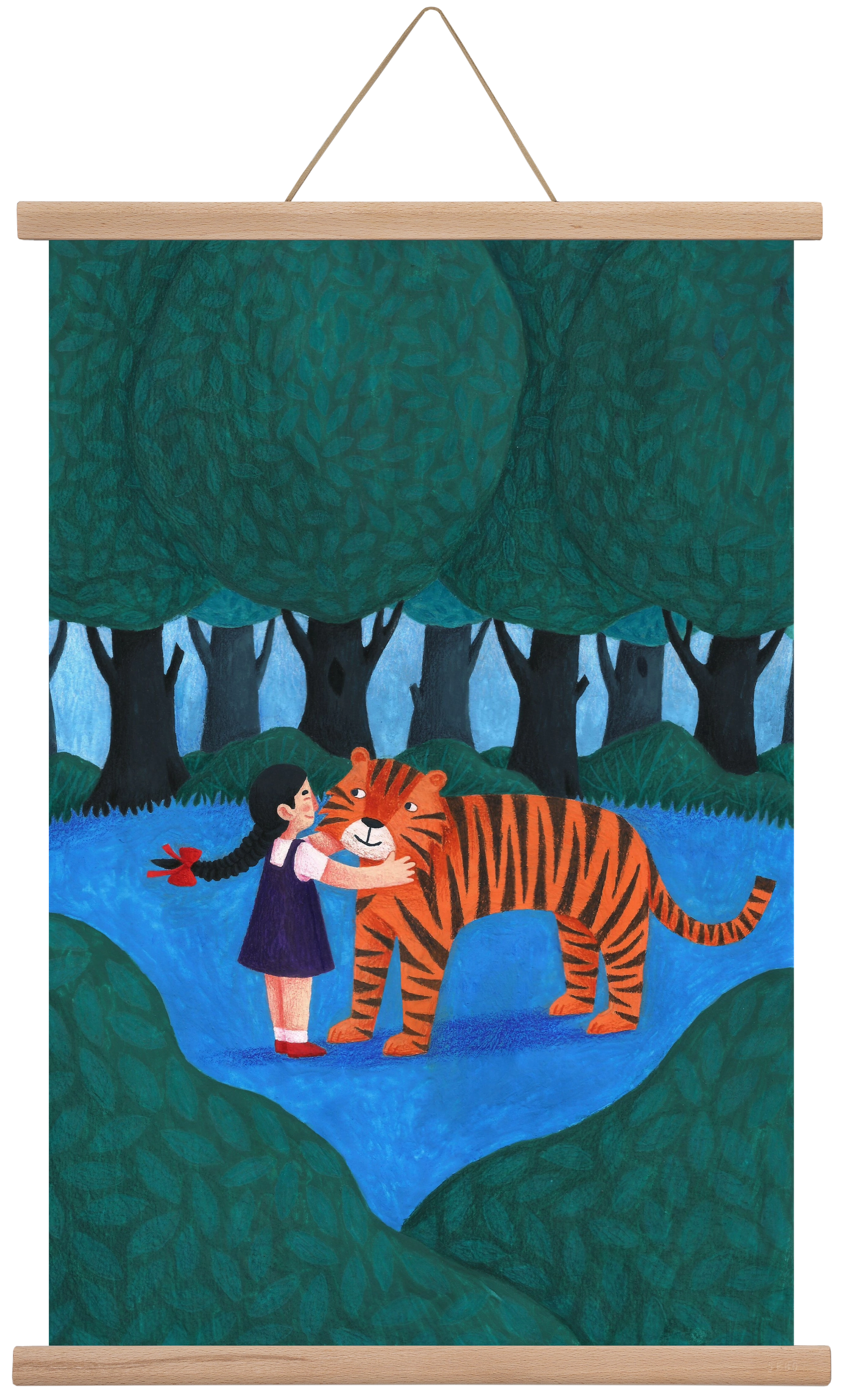 A kislány, aki mindenkit szeretett - Tigris, 40x60 cm (40x60 cm), Tölgy akasztó