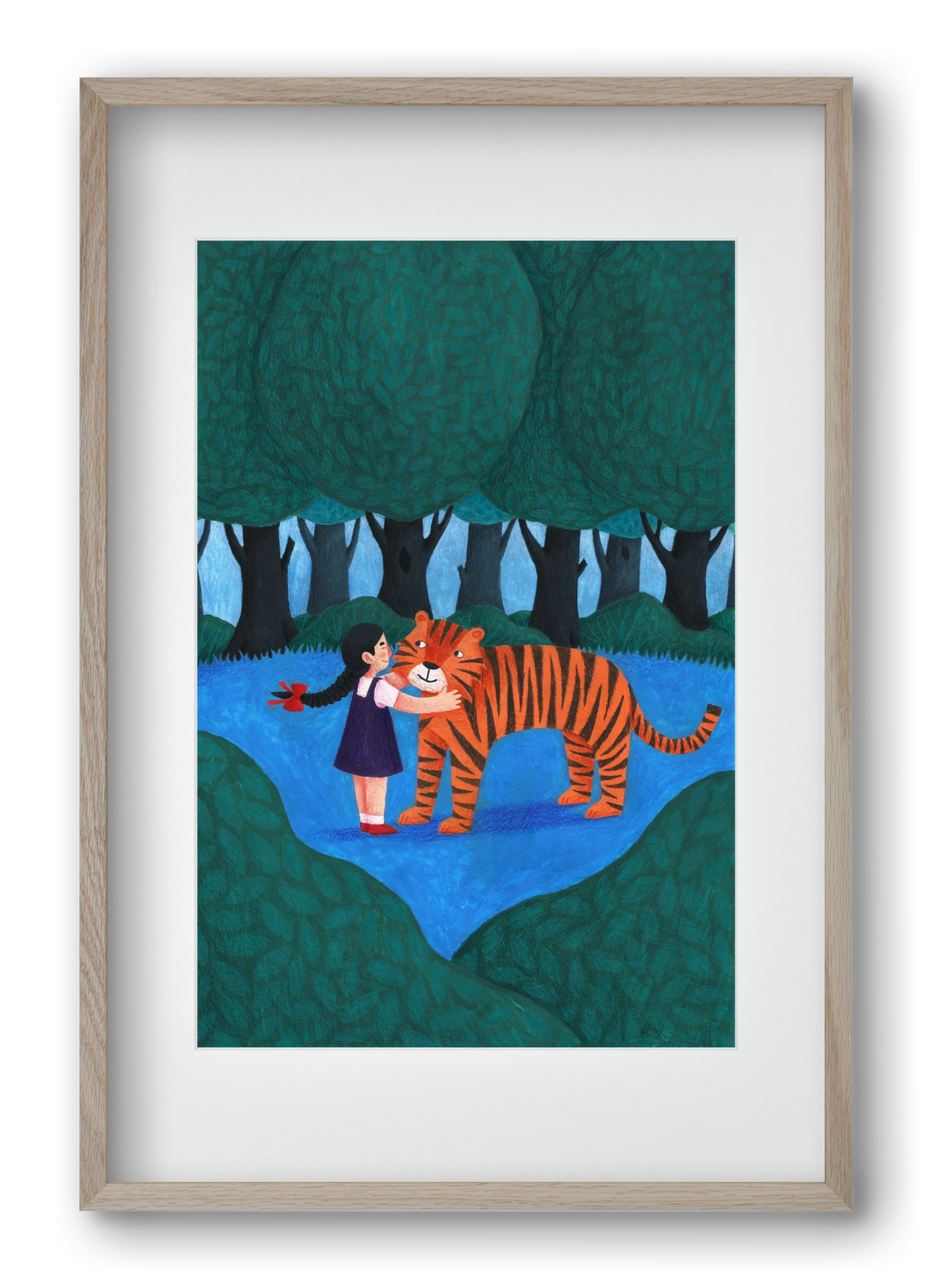 A kislány, aki mindenkit szeretett - Tigris, 40x60 cm (30x45 cm), Tölgy keret, paszpartuval