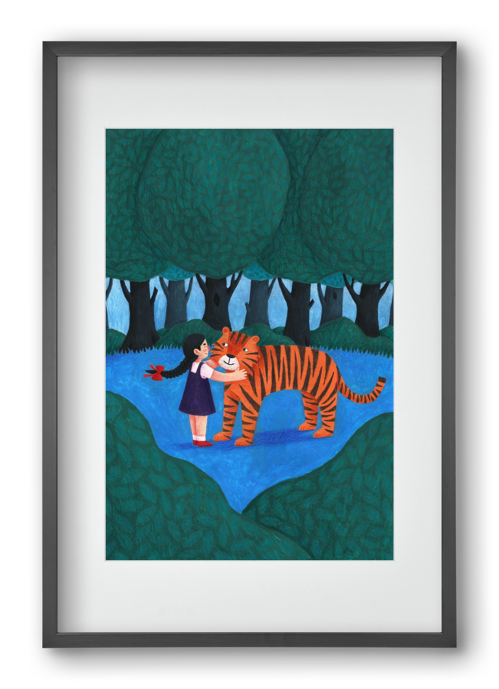 A kislány, aki mindenkit szeretett - Tigris, 40x60 cm (30x45 cm), Fekete keret, paszpartuval