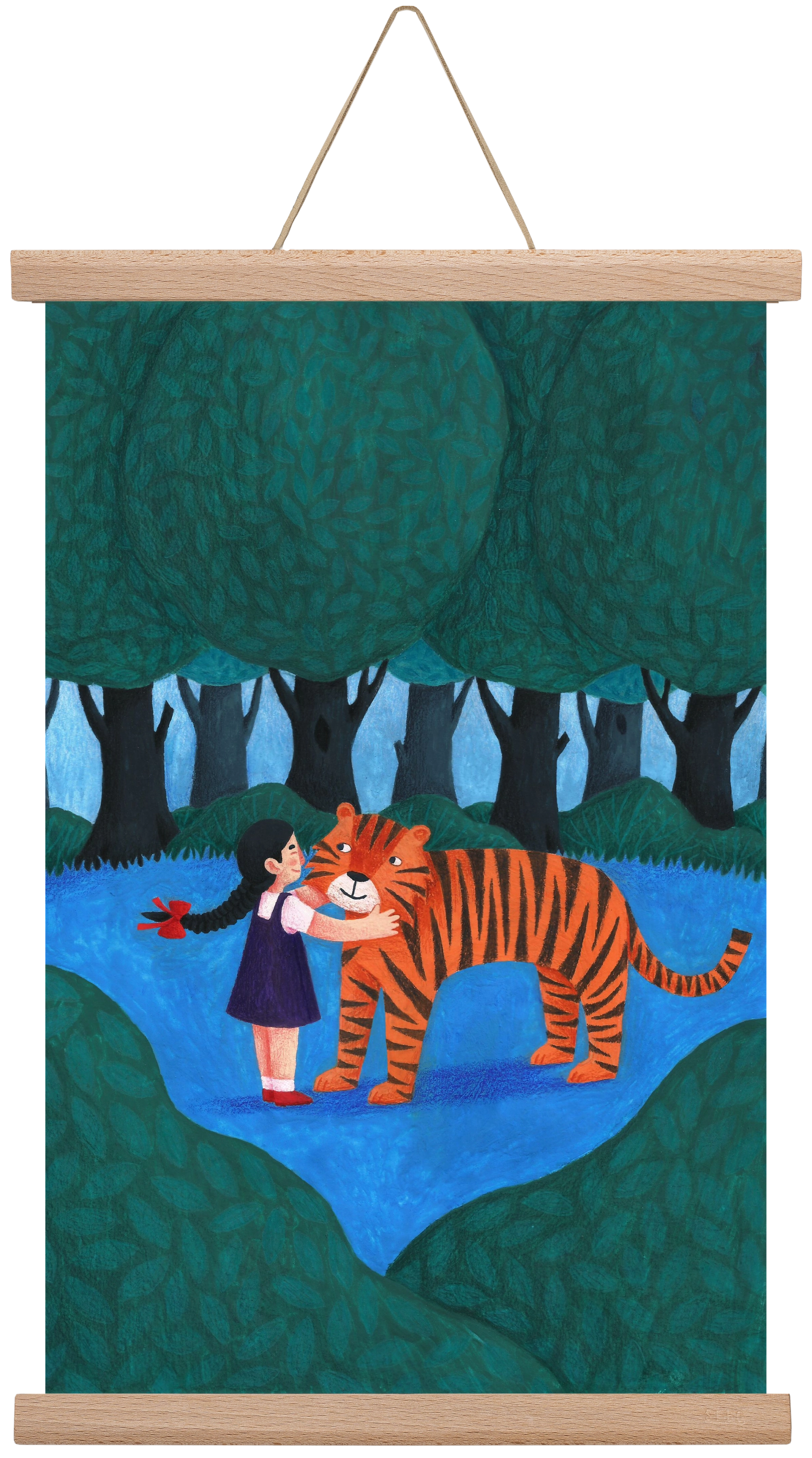 A kislány, aki mindenkit szeretett - Tigris, 30x45 cm (30x45 cm), Tölgy akasztó