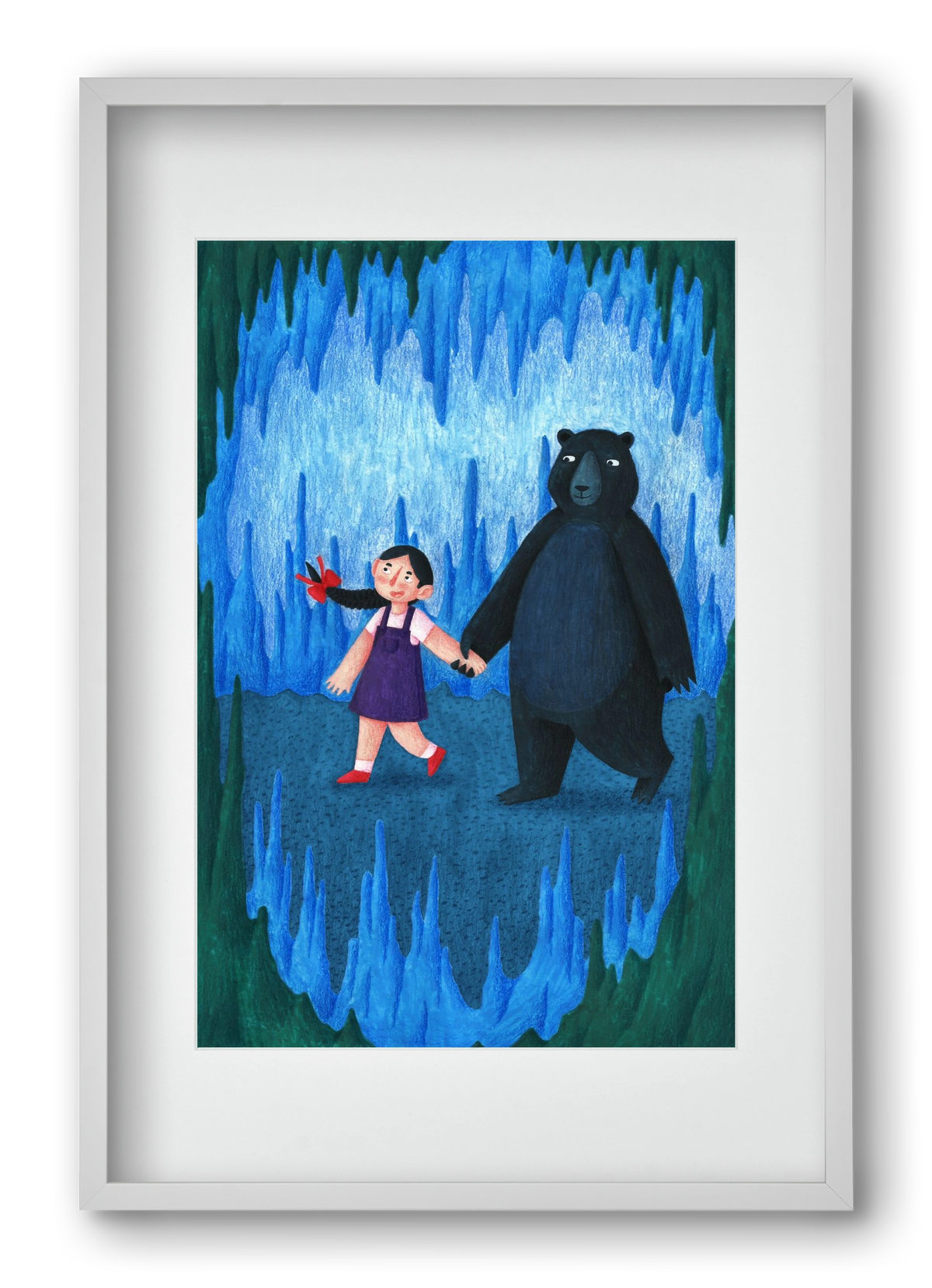 A kislány, aki mindenkit szeretett - Medve, 40x60 cm (30x45 cm), Fehér keret, paszpartuval