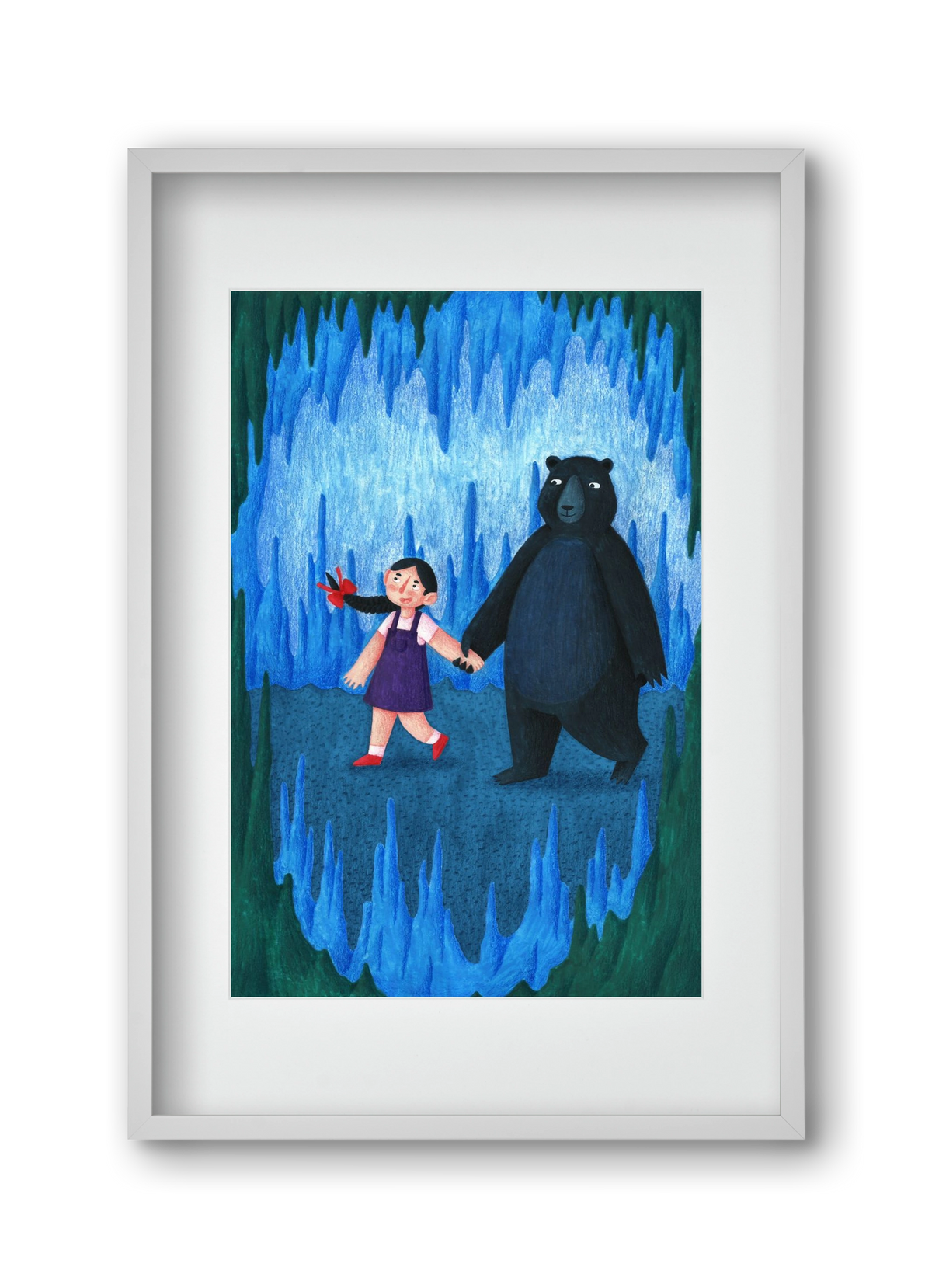 A kislány, aki mindenkit szeretett - Medve, 30x45 cm (20x30 cm), Fehér keret, paszpartuval