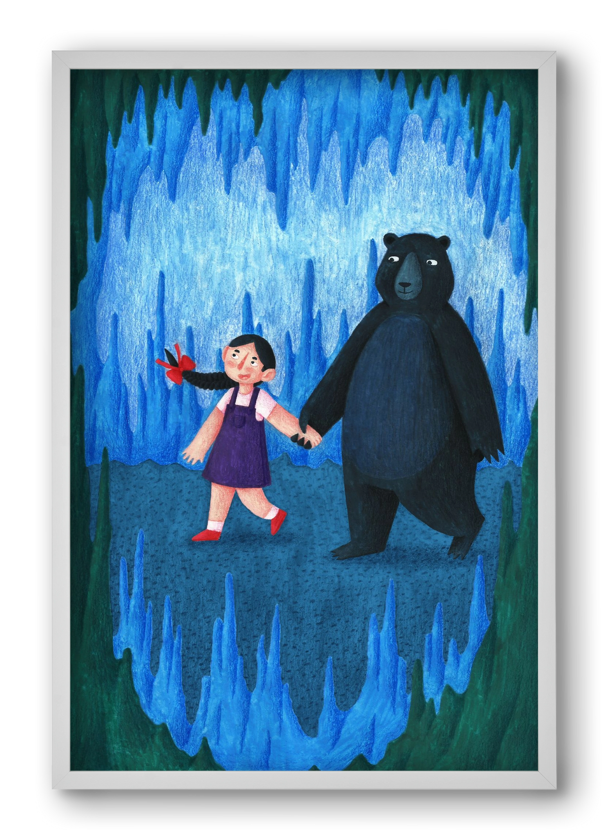 A kislány, aki mindenkit szeretett - Medve, 40x60 cm (40x60 cm), Fehér keret