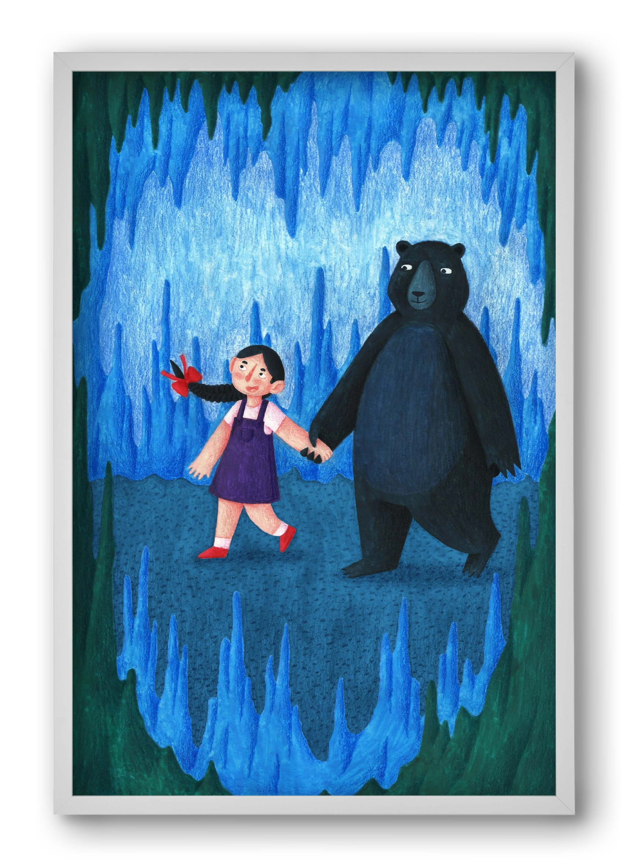 A kislány, aki mindenkit szeretett - Medve, 40x60 cm (40x60 cm), Fehér keret