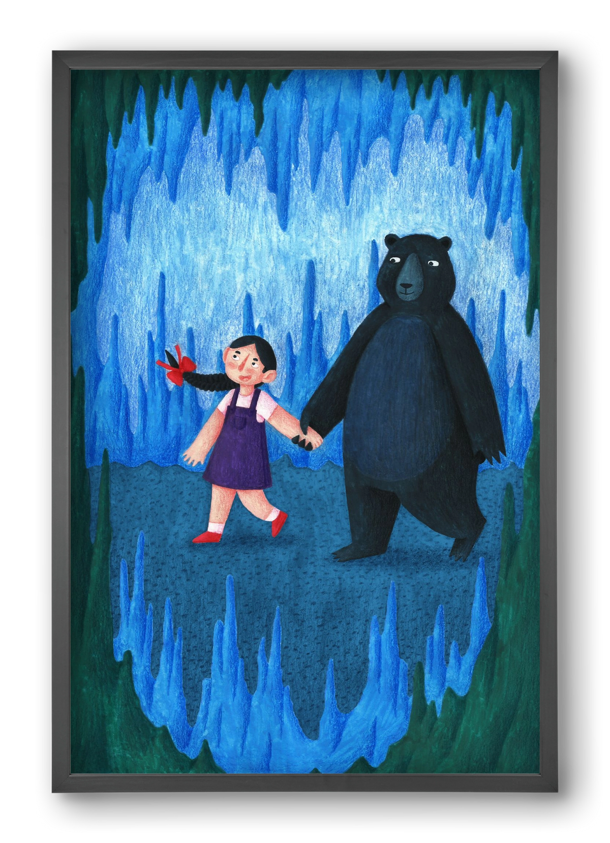 A kislány, aki mindenkit szeretett - Medve, 40x60 cm (40x60 cm), Fekete keret