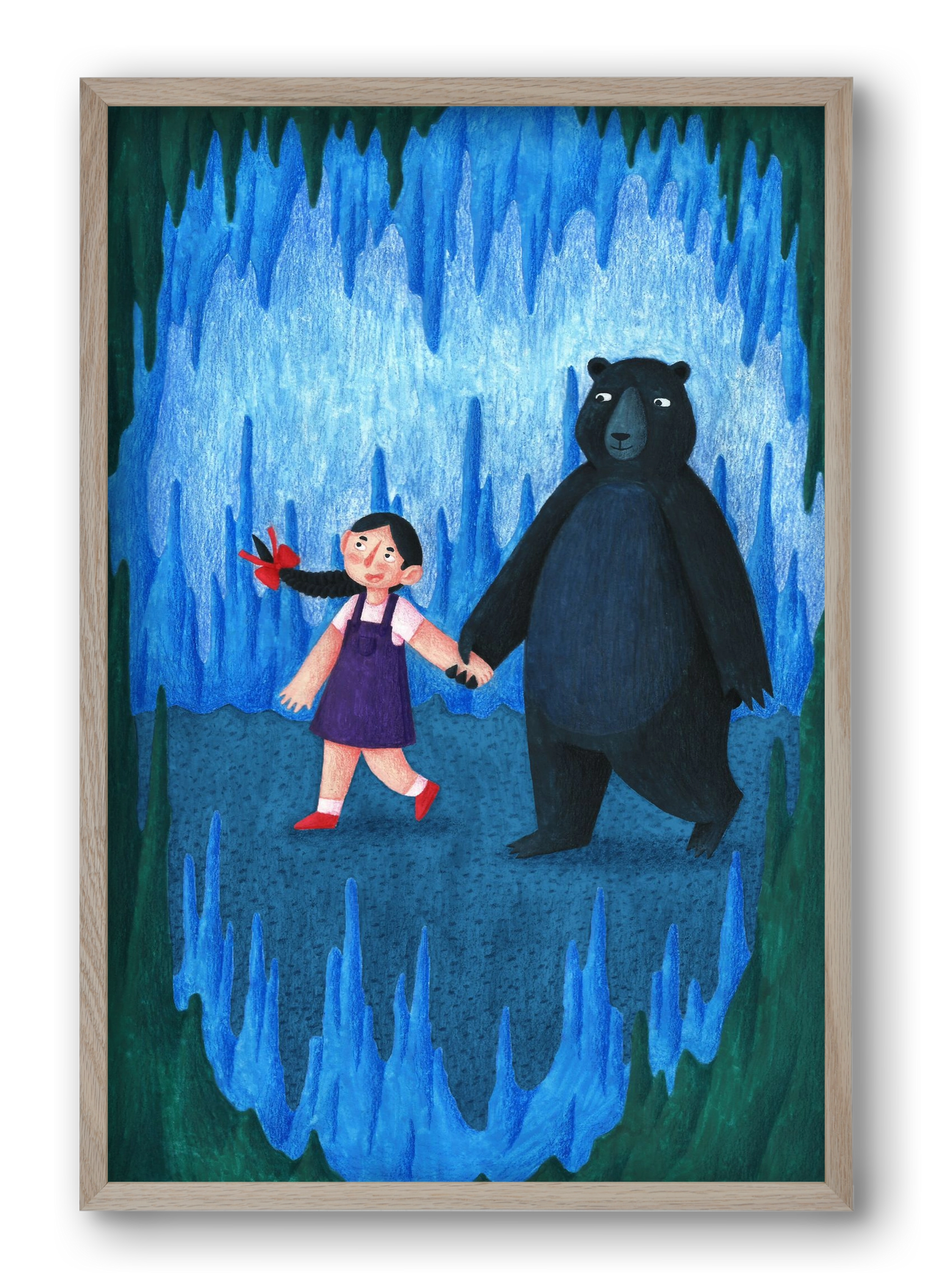 A kislány, aki mindenkit szeretett - Medve, 40x60 cm (40x60 cm), Tölgy keret