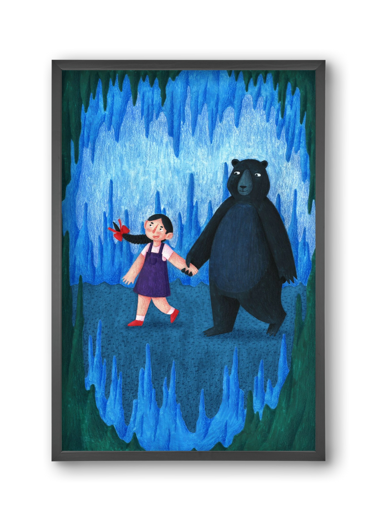 A kislány, aki mindenkit szeretett - Medve, 30x45 cm (30x45 cm), Fekete keret