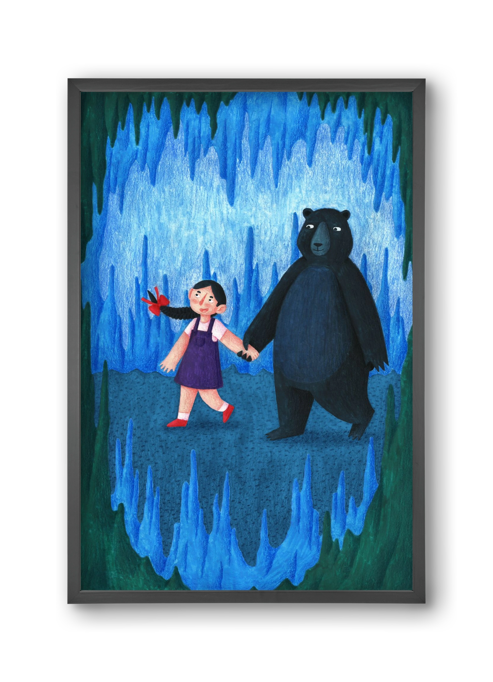 A kislány, aki mindenkit szeretett - Medve, 30x45 cm (30x45 cm), Fekete keret