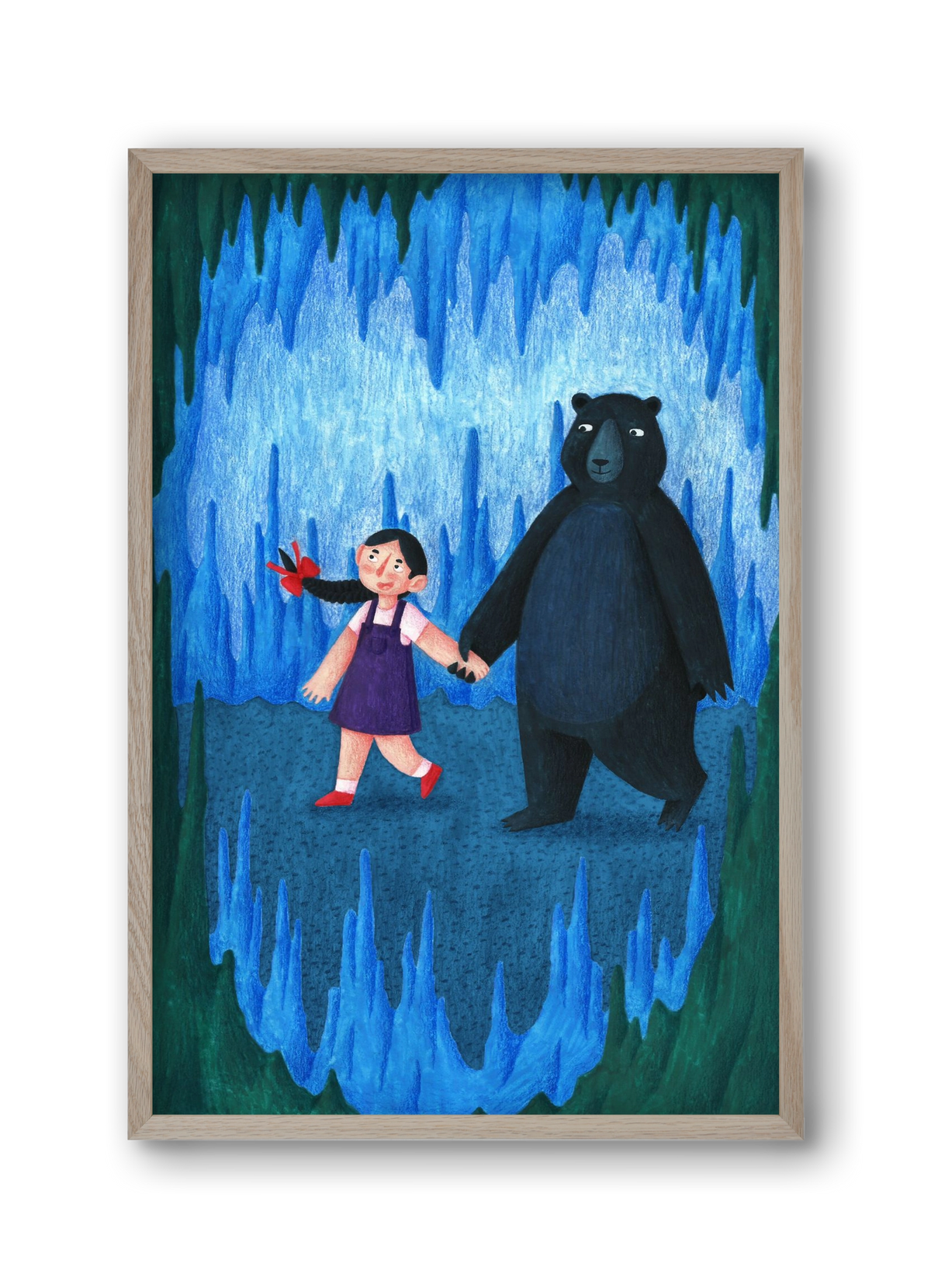 A kislány, aki mindenkit szeretett - Medve, 30x45 cm (30x45 cm), Tölgy keret