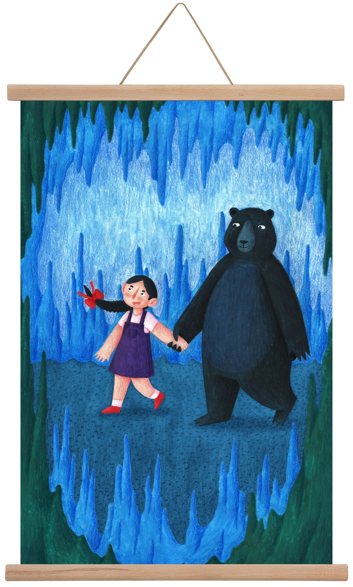 A kislány, aki mindenkit szeretett - Medve, 40x60 cm (40x60 cm), Tölgy akasztó
