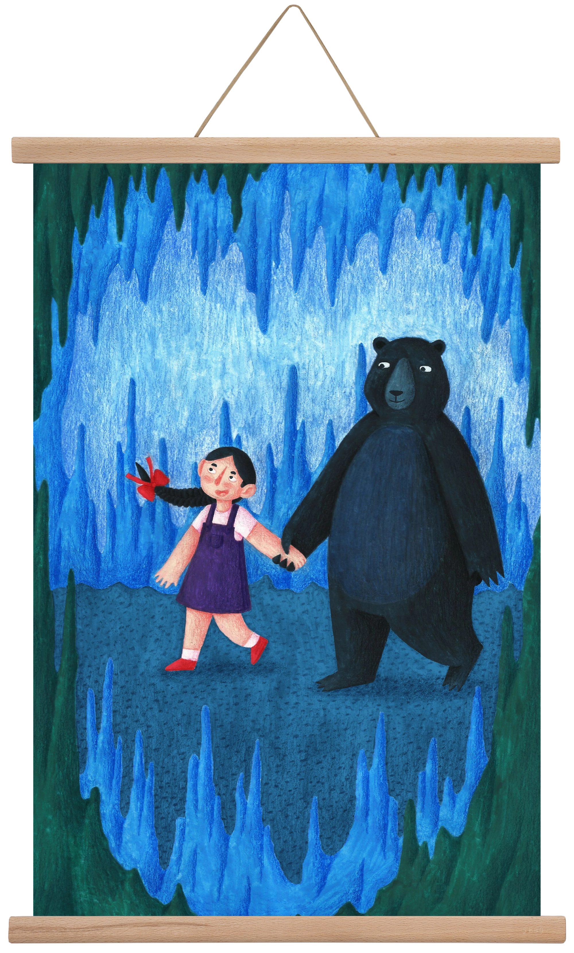 A kislány, aki mindenkit szeretett - Medve, 40x60 cm (40x60 cm), Tölgy akasztó