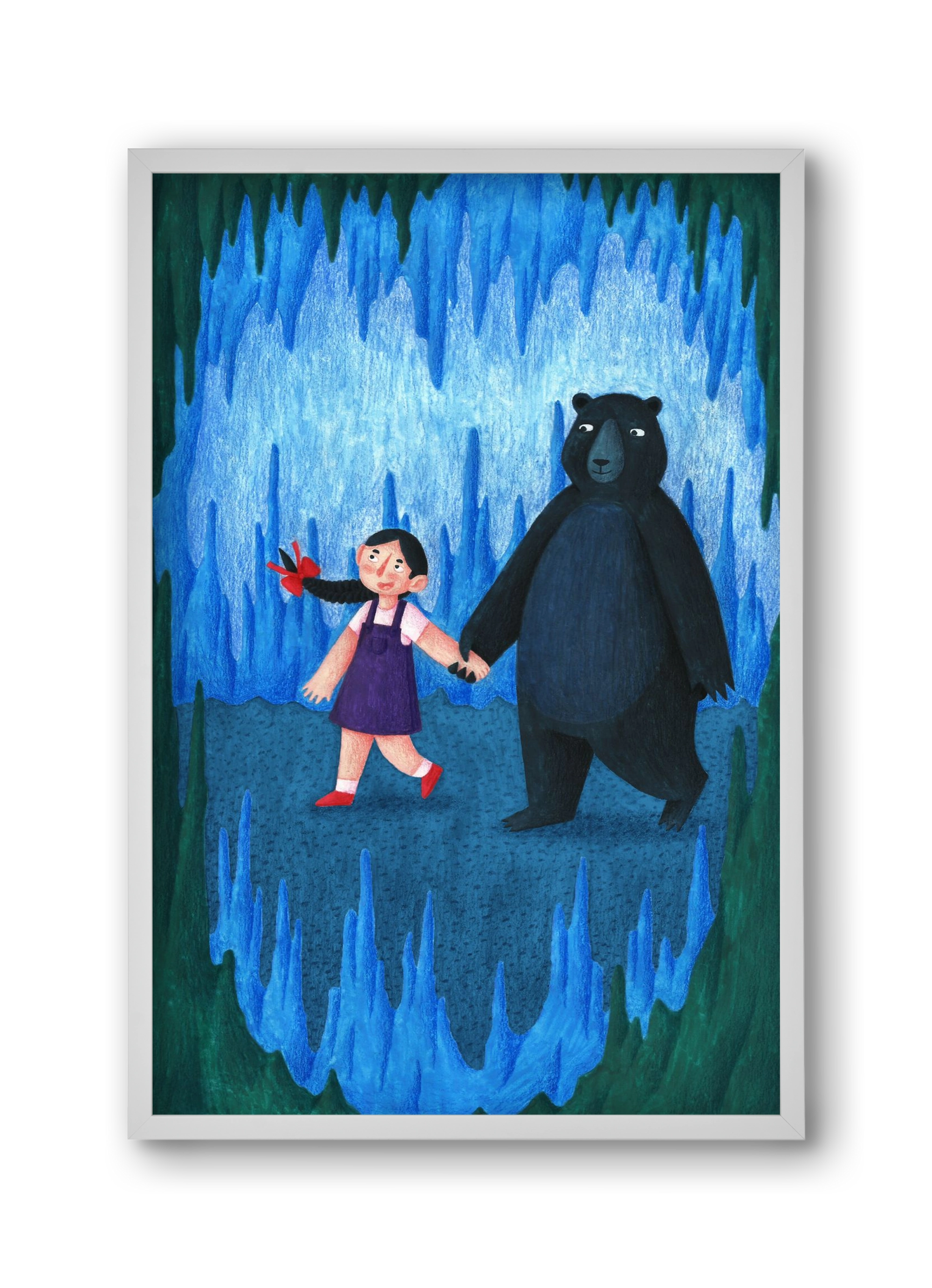 A kislány, aki mindenkit szeretett - Medve, 30x45 cm (30x45 cm), Fehér keret