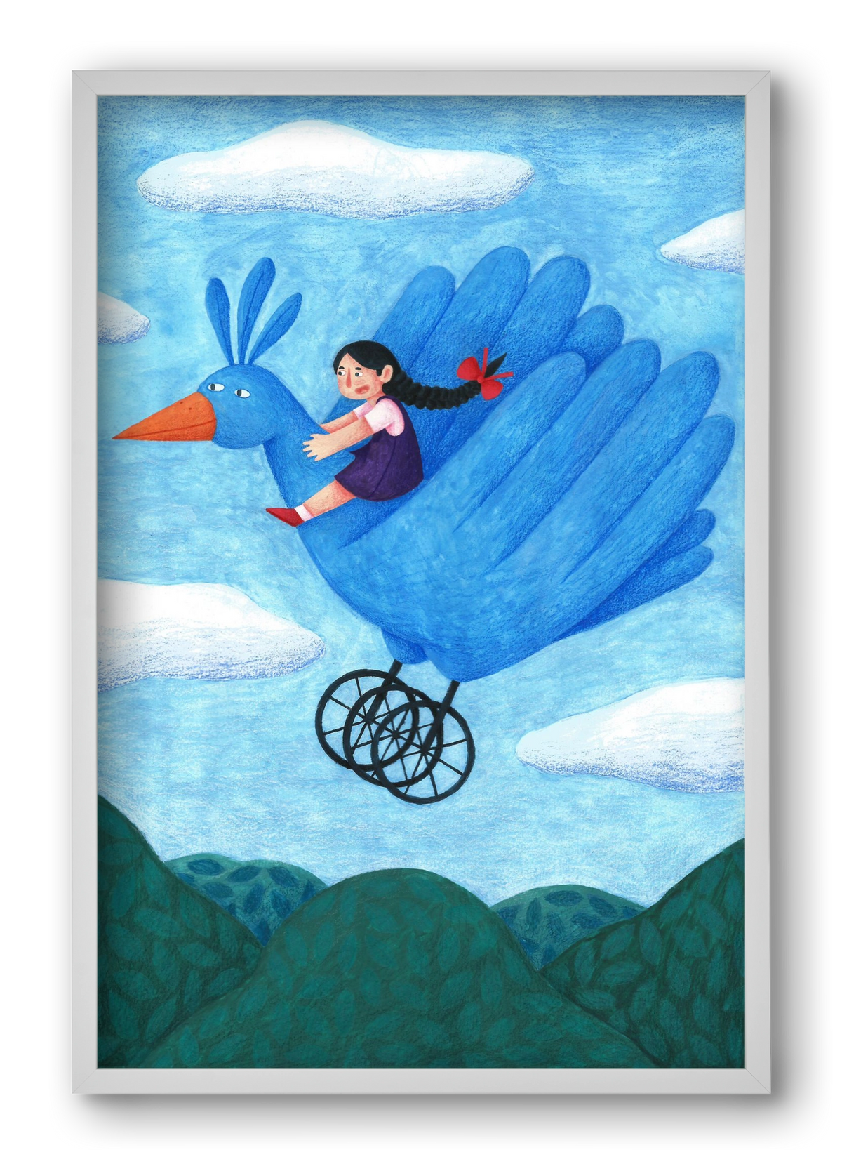 A kislány, aki mindenkit szeretett - Madár, 40x60 cm (40x60 cm), Fehér keret