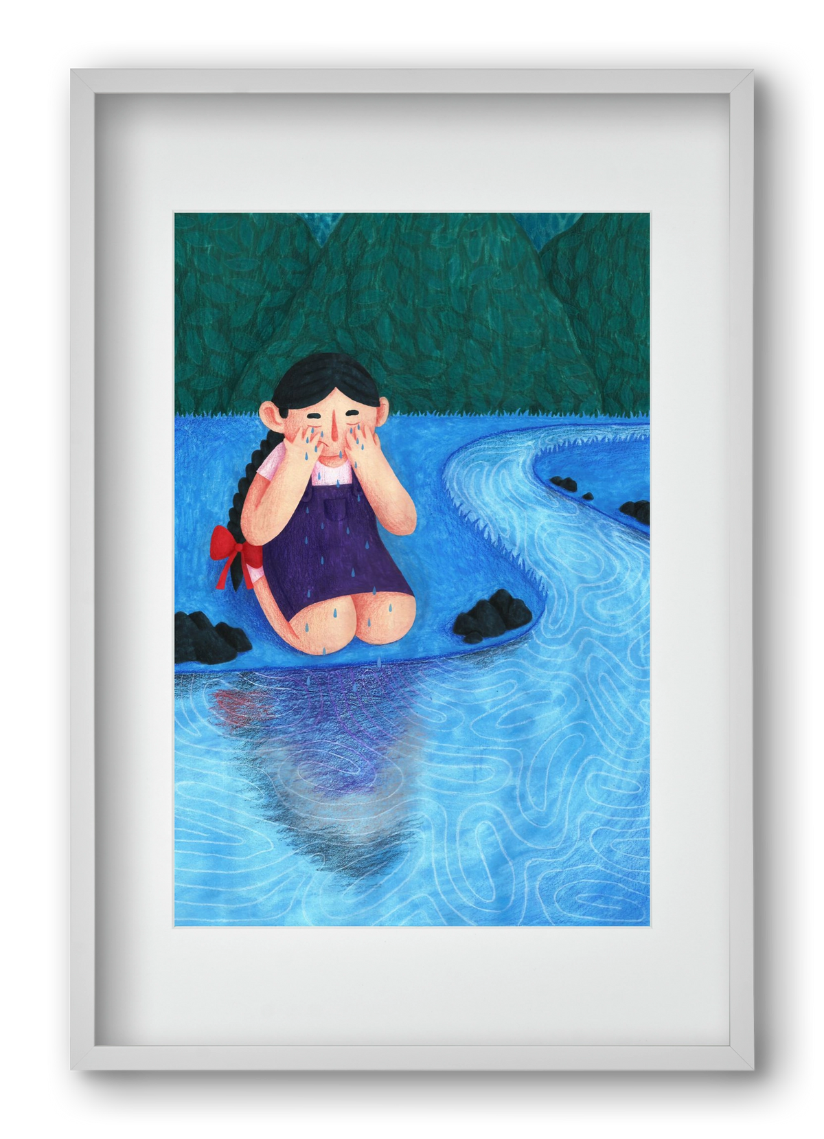 A kislány, aki mindenkit szeretett - Bánat, 40x60 cm (30x45 cm), Fehér keret, paszpartuval