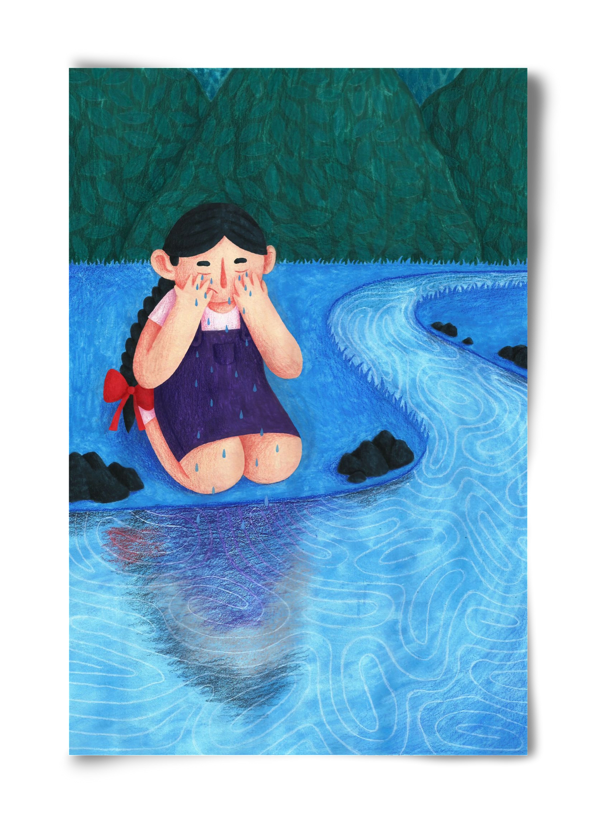 A kislány, aki mindenkit szeretett - Bánat, 40x60 cm, Keret nélkül