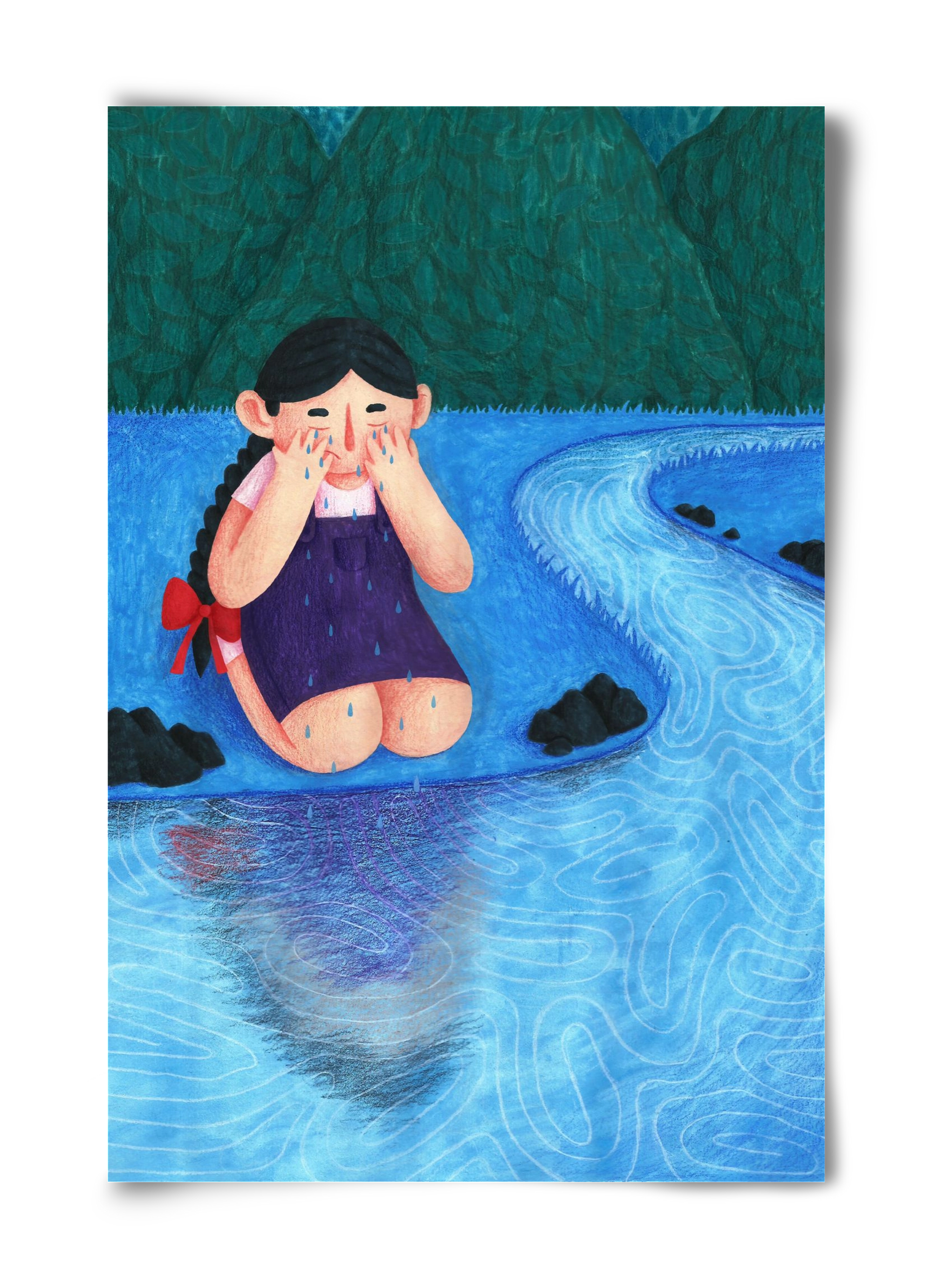 A kislány, aki mindenkit szeretett - Bánat, 40x60 cm, Keret nélkül