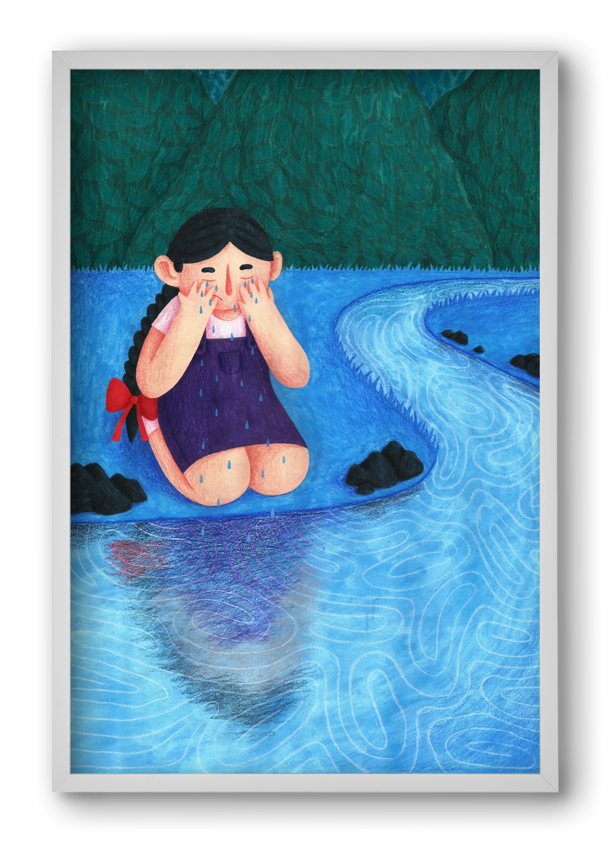 A kislány, aki mindenkit szeretett - Bánat, 40x60 cm (40x60 cm), Fehér keret