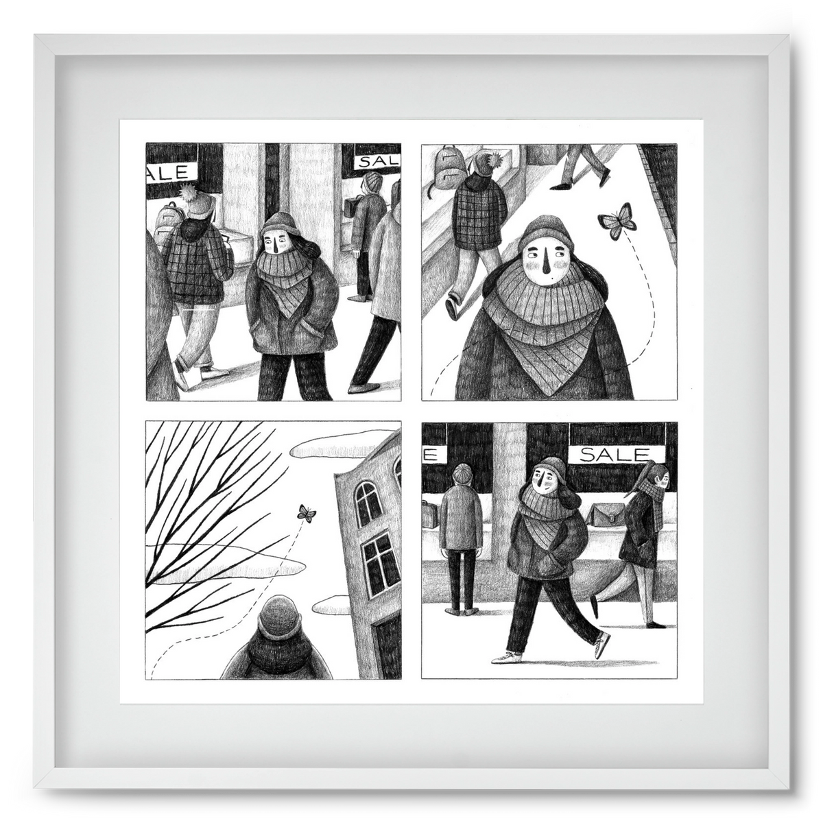 Elengedés, 50x50 cm (40x40 cm), Fehér keret, paszpartuval