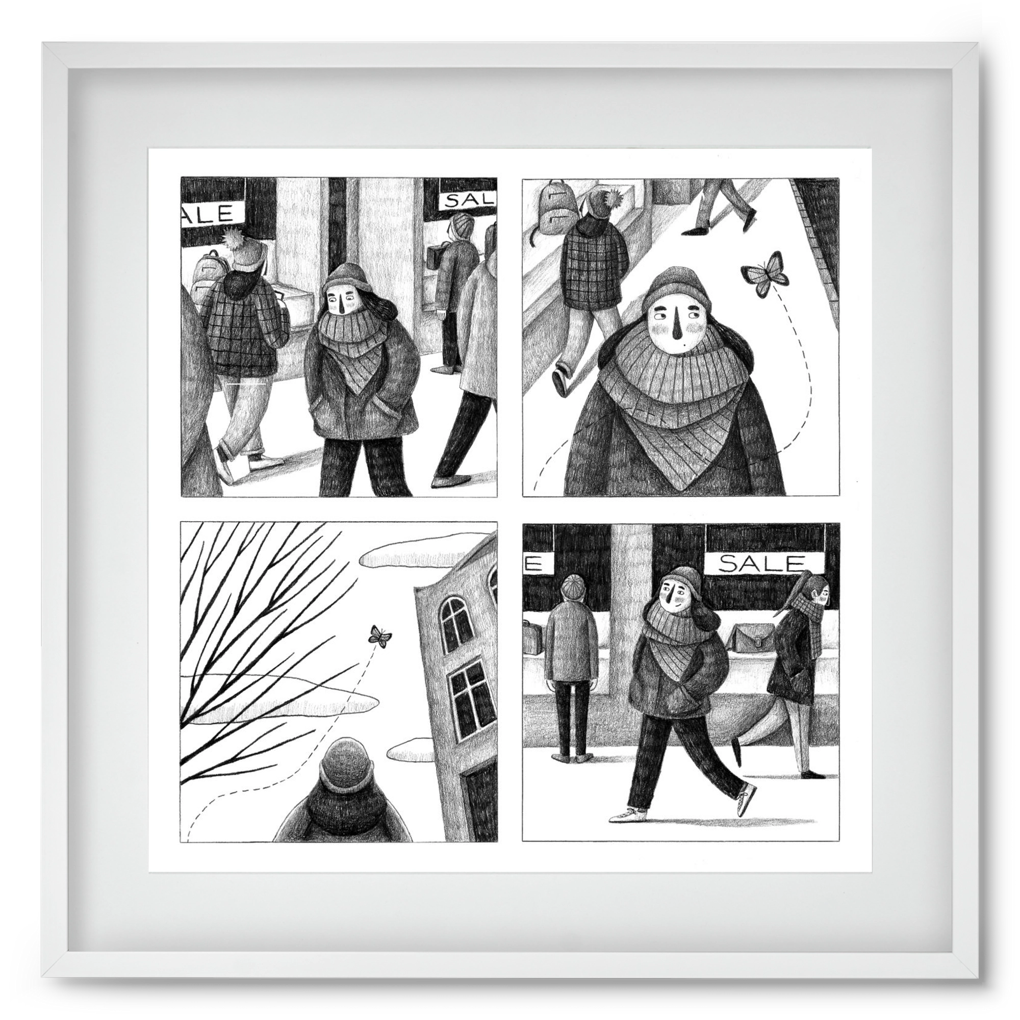 Elengedés, 50x50 cm (40x40 cm), Fehér keret, paszpartuval