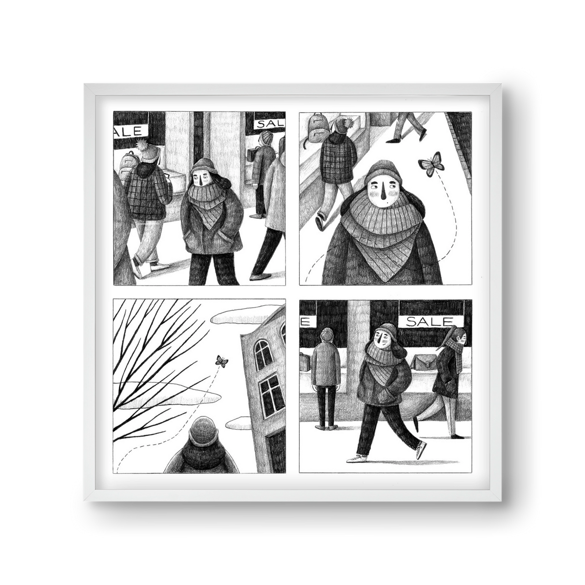 Elengedés, 30x30 cm (30x30 cm), Fehér keret