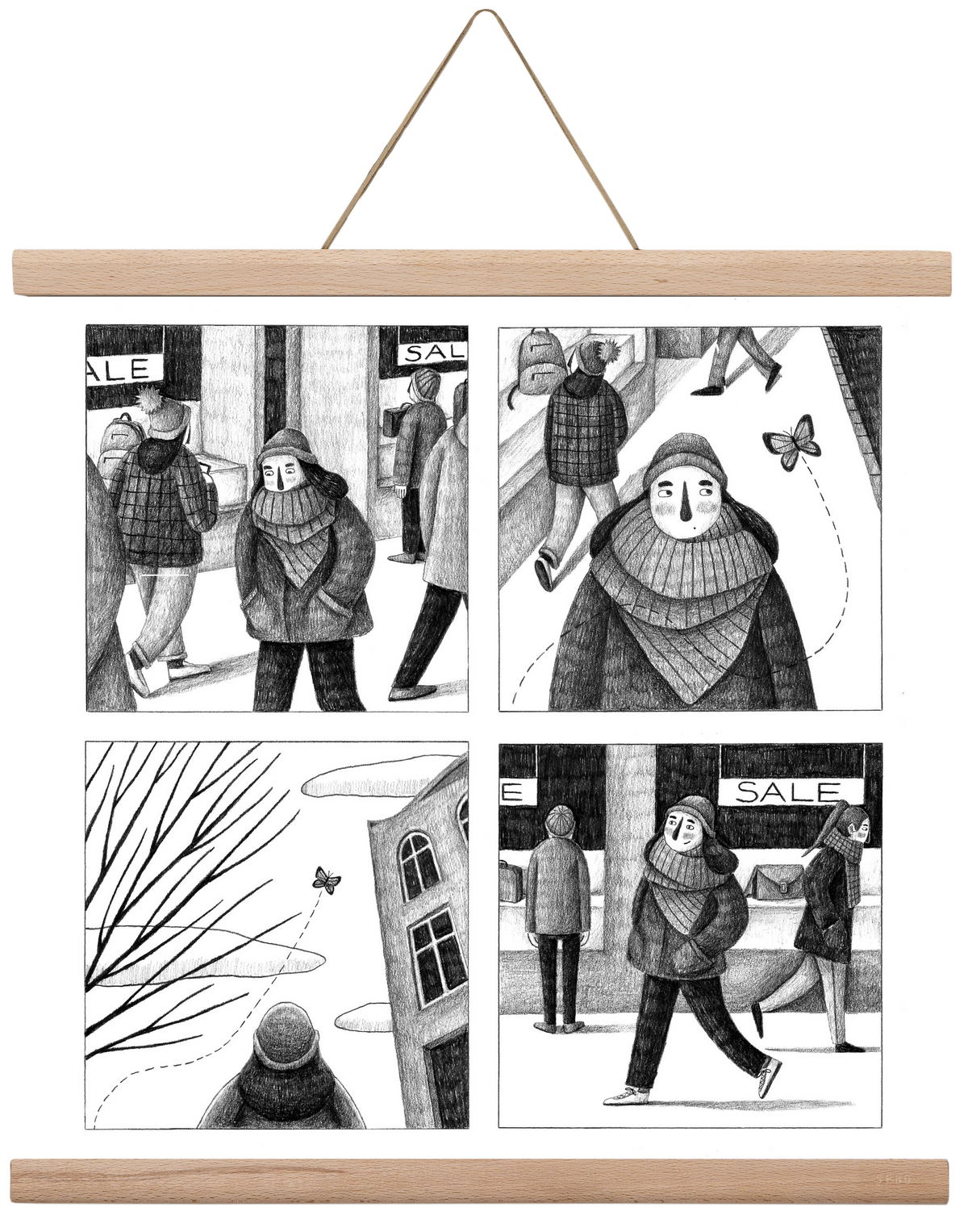 Elengedés, 40x40 cm (40x40 cm), Tölgy akasztó