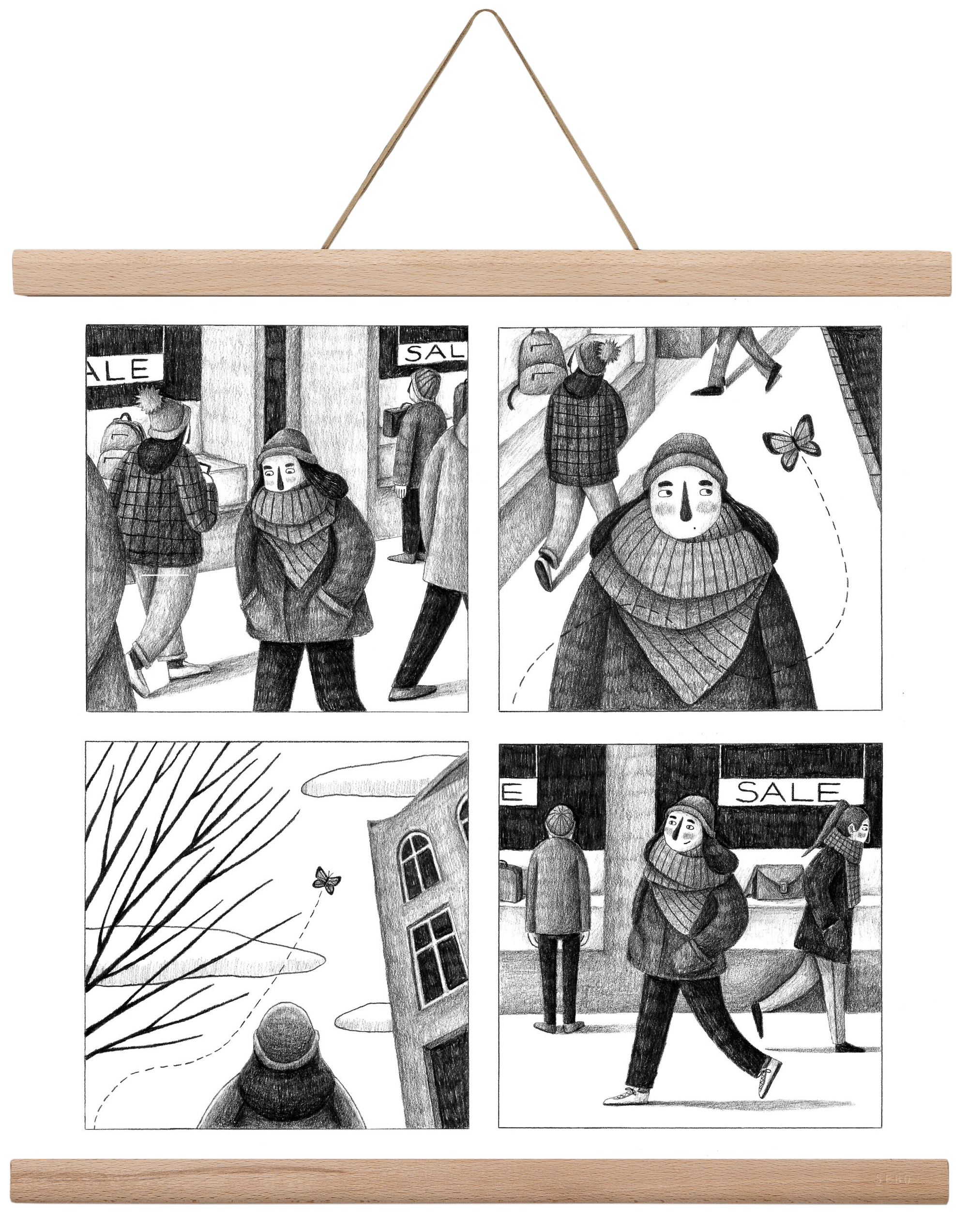 Elengedés, 40x40 cm (40x40 cm), Tölgy akasztó