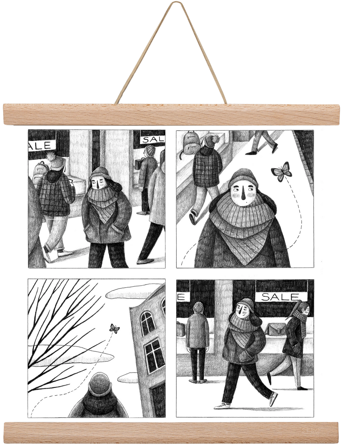 Elengedés, 30x30 cm (30x30 cm), Tölgy akasztó