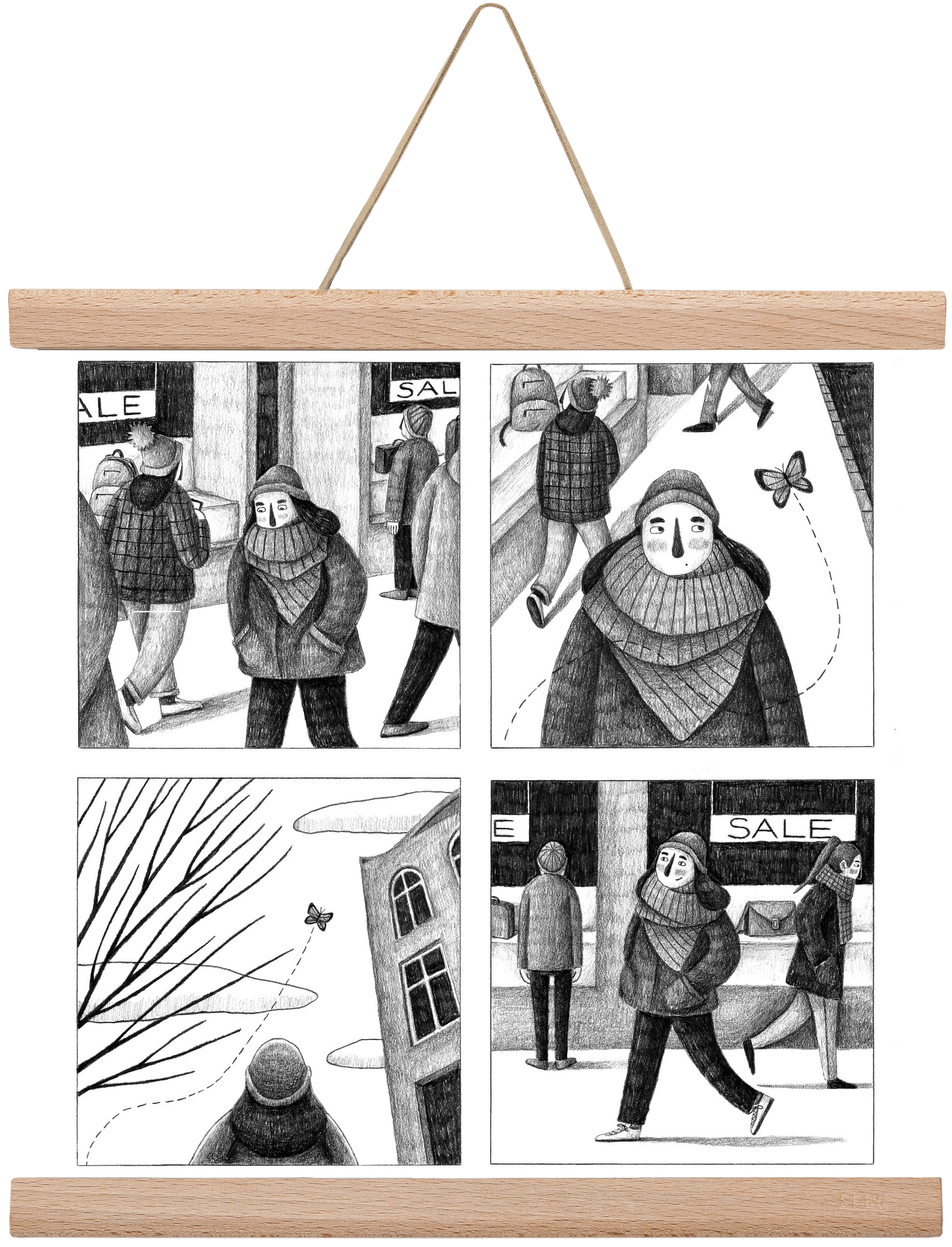 Elengedés, 30x30 cm (30x30 cm), Tölgy akasztó