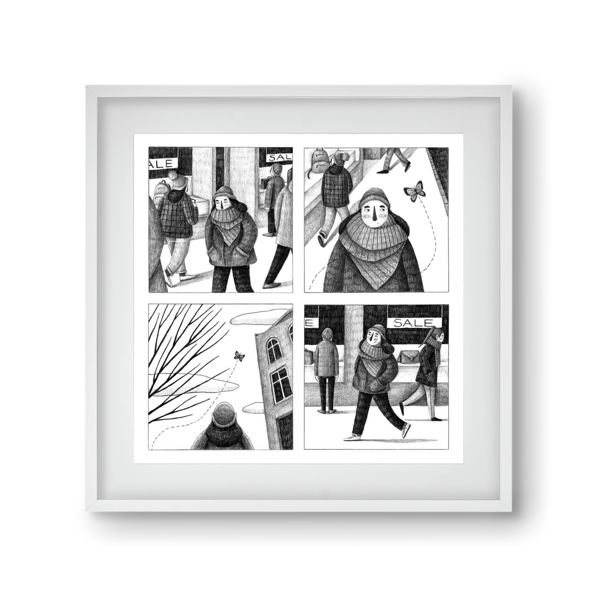 Elengedés, 30x30 cm (20x20 cm), Fehér keret, paszpartuval