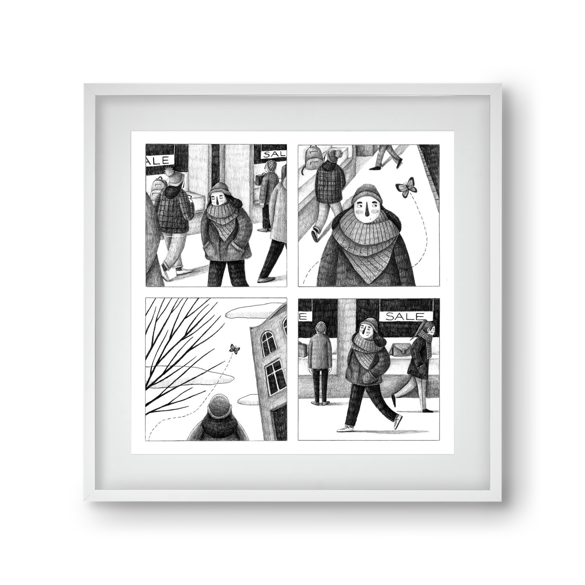 Elengedés, 30x30 cm (20x20 cm), Fehér keret, paszpartuval