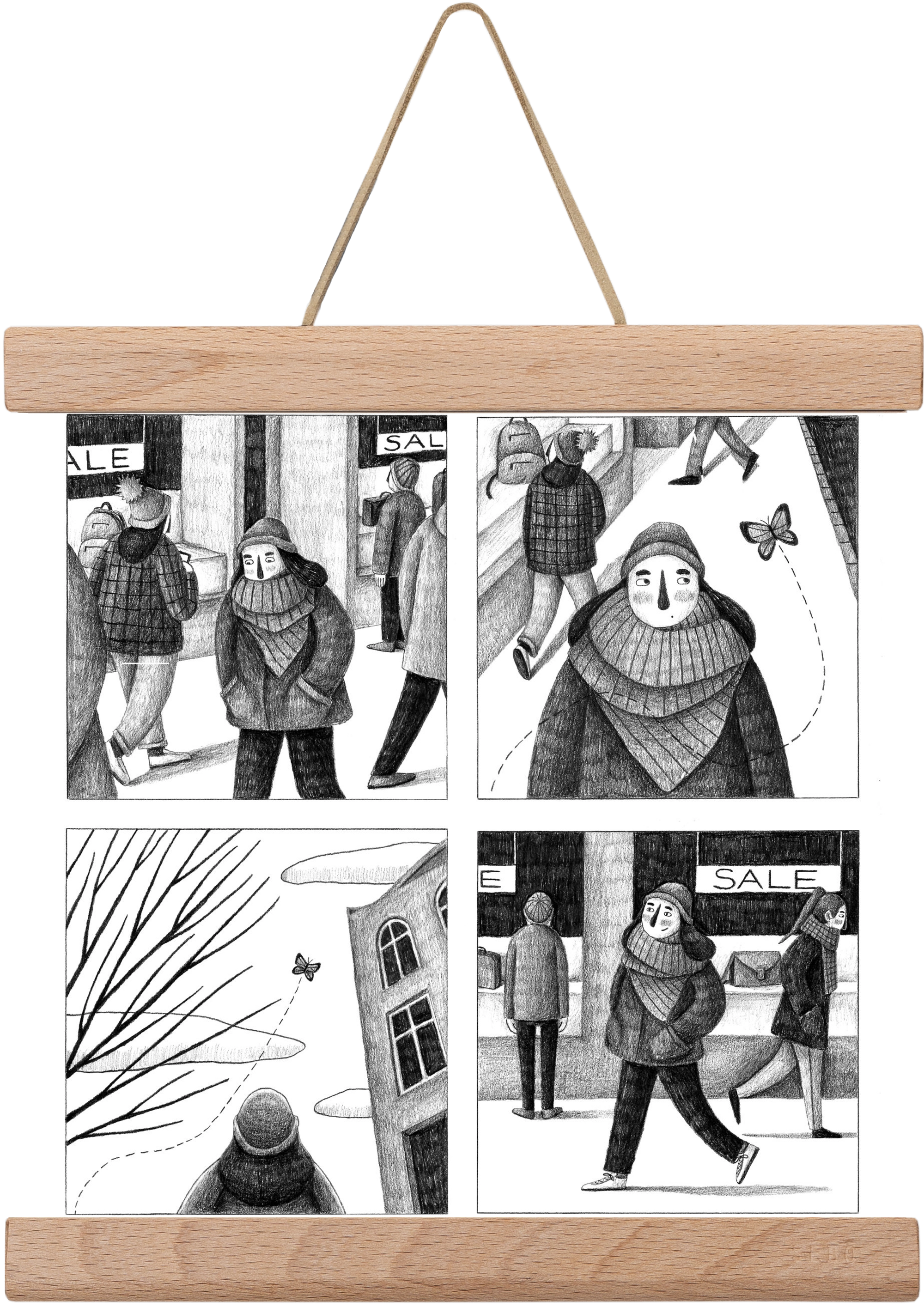 Elengedés, 20x20 cm (20x20 cm), Tölgy akasztó