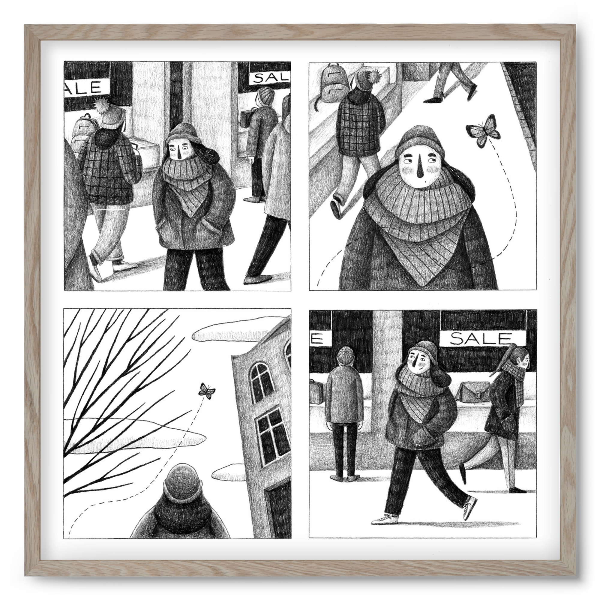 Elengedés, 50x50 cm (50x50 cm), Tölgy keret