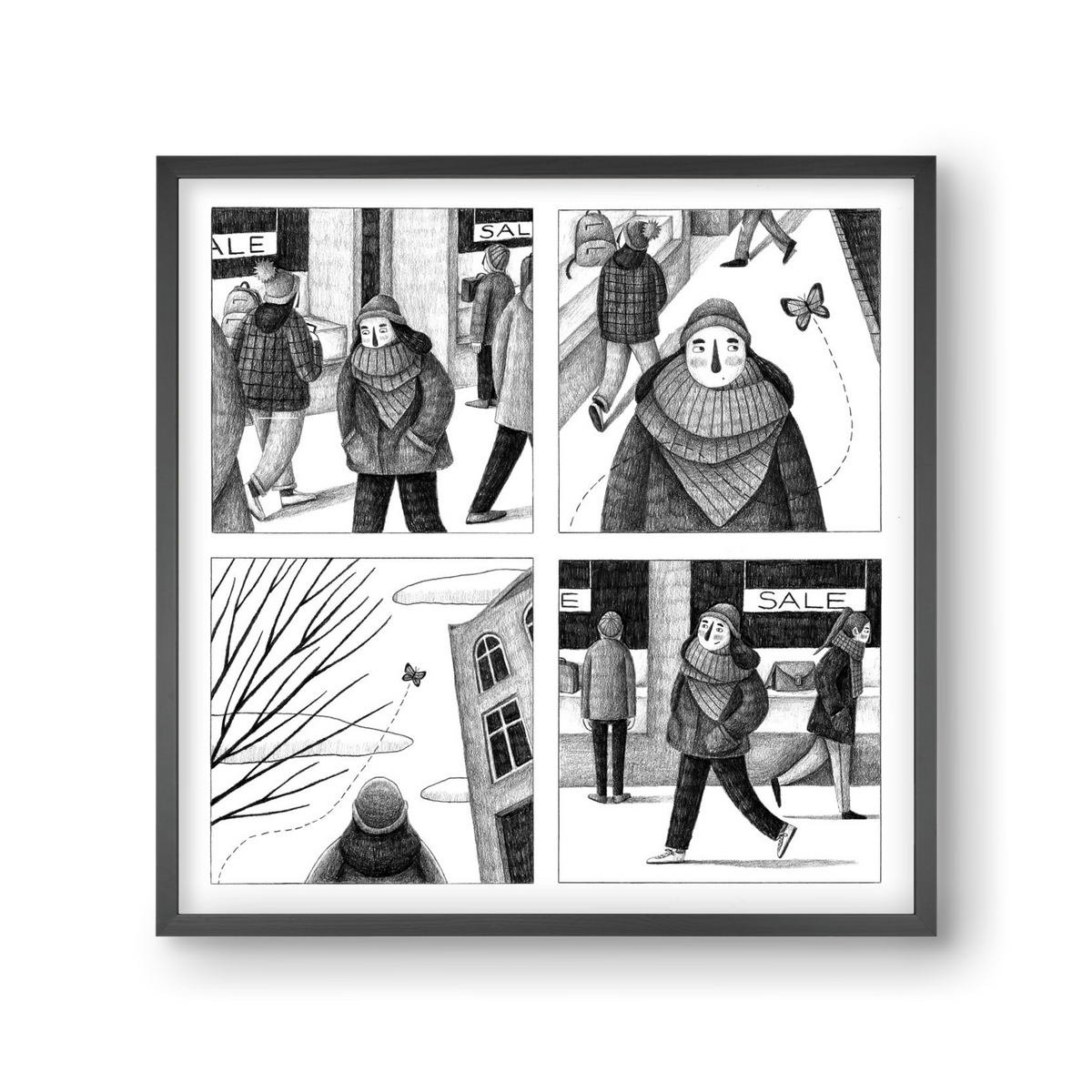 Elengedés, 30x30 cm (30x30 cm), Fekete keret