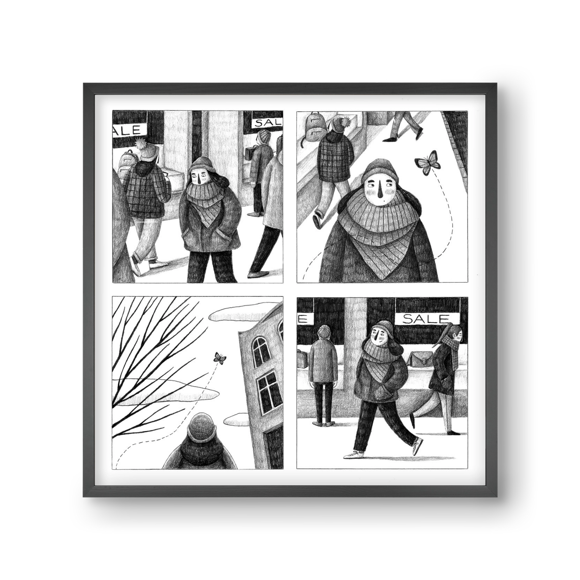 Elengedés, 30x30 cm (30x30 cm), Fekete keret