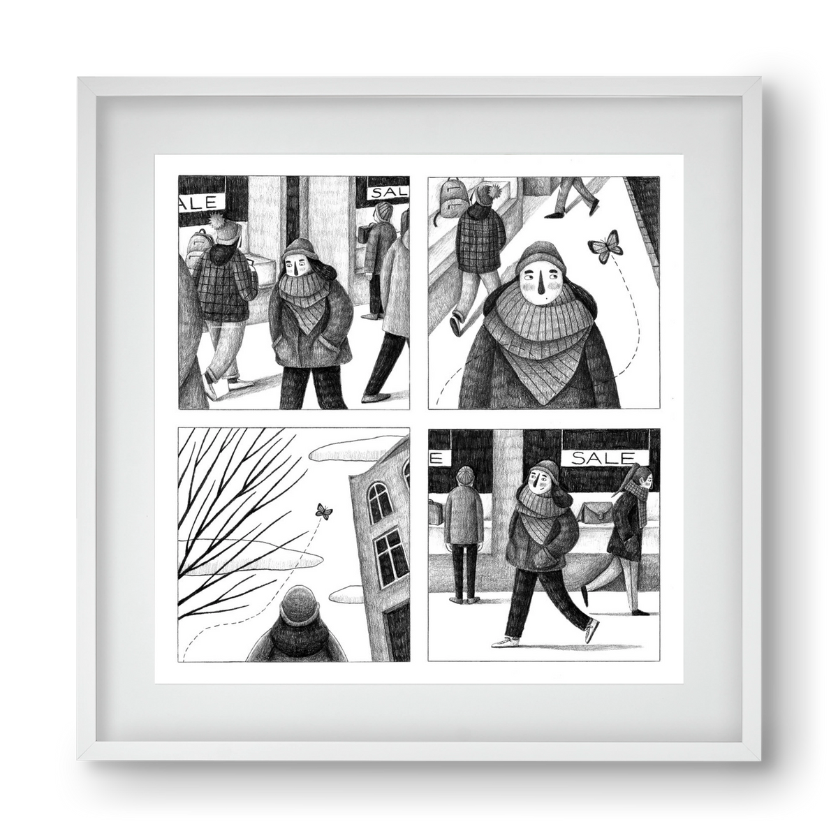 Elengedés, 40x40 cm (30x30 cm), Fehér keret, paszpartuval